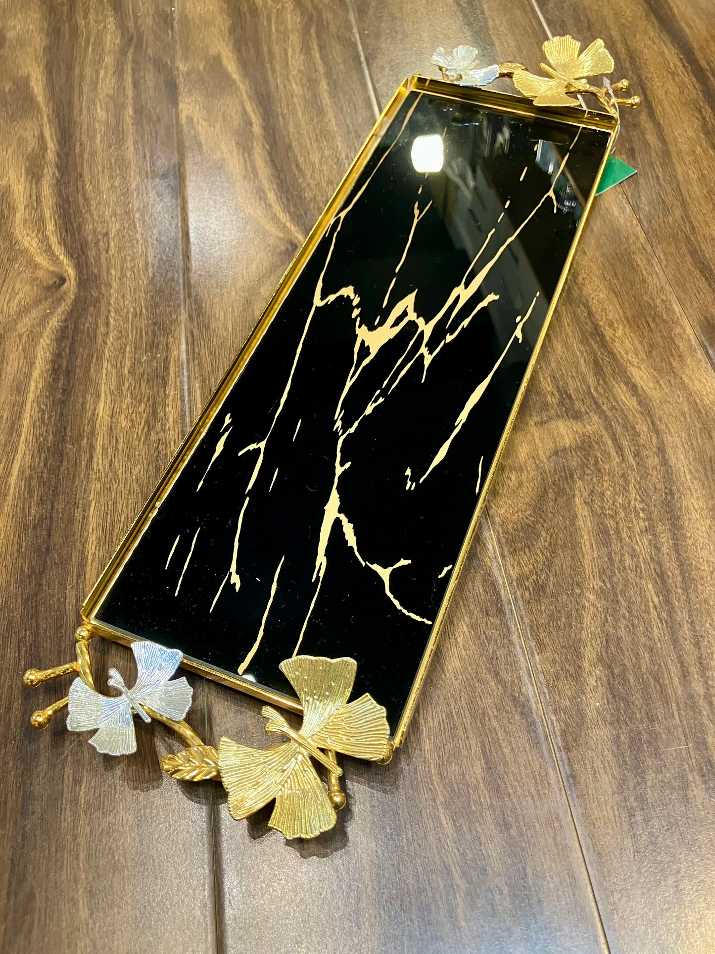 Golden & Black Large Serving Tray 1Pcs