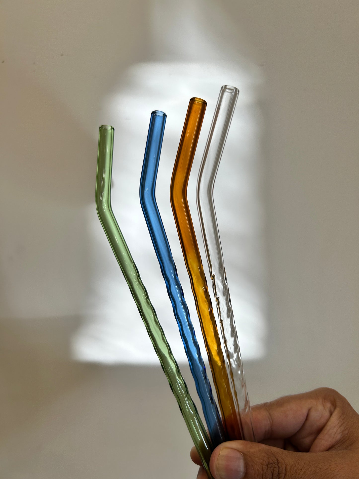 Multicolour Glass Straw 5Pcs