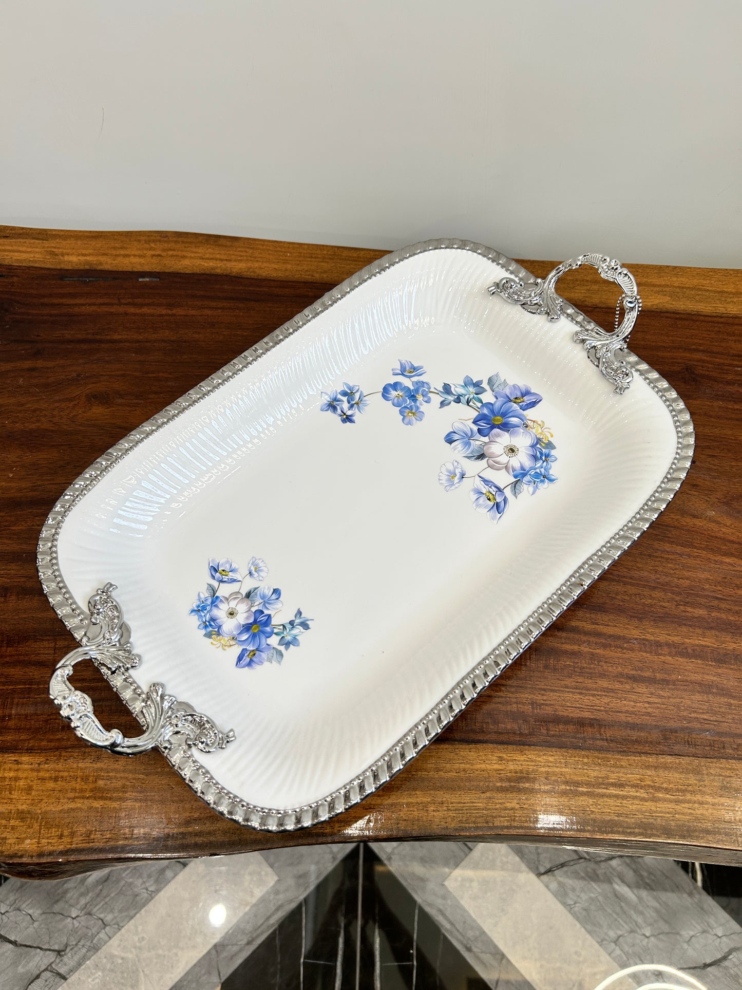 Angela Blue Rose Dish 1Pcs