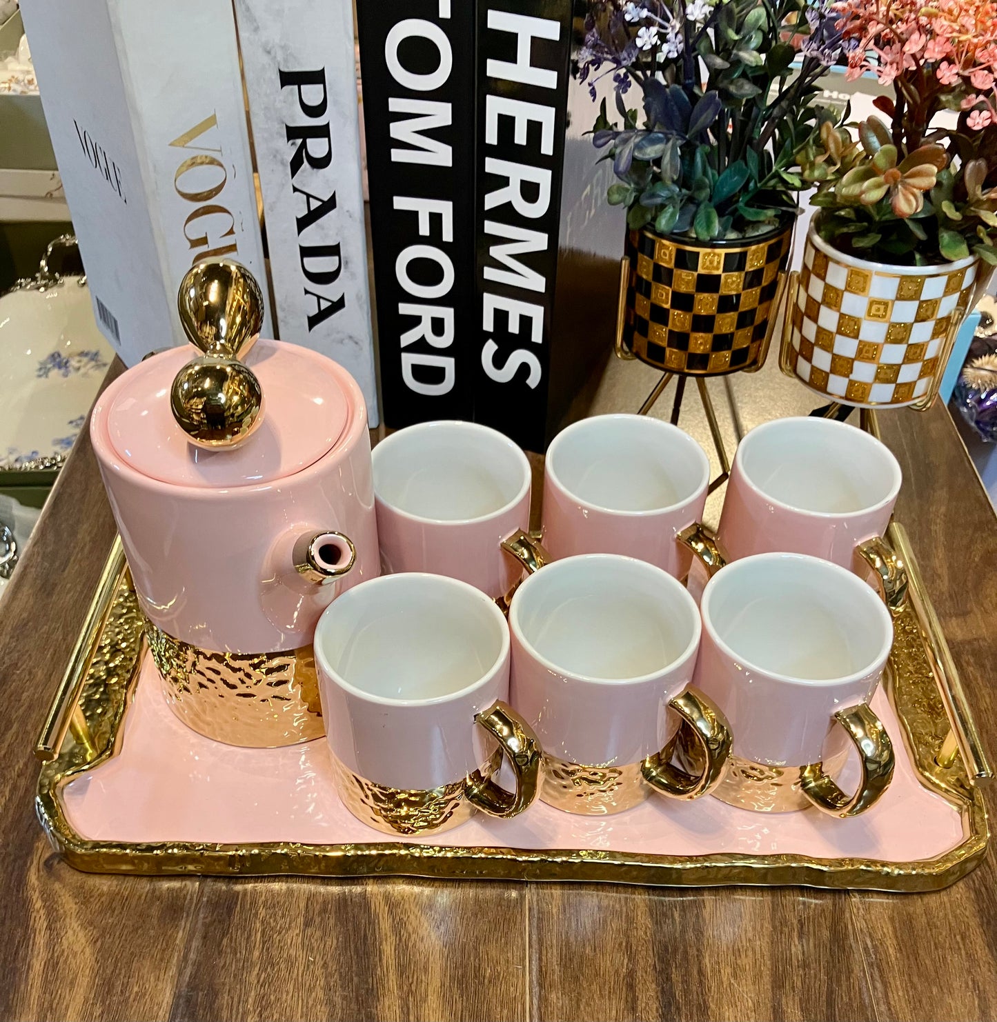Pink Coffee Set