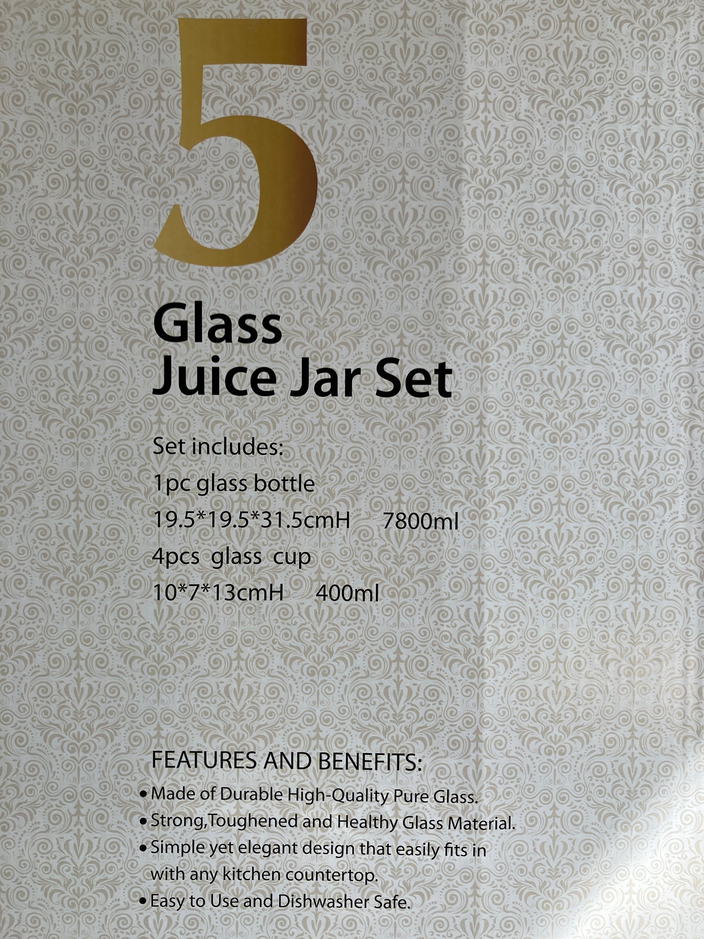 Danny Home Glass Dispenser & Mason Jars 5Pcs