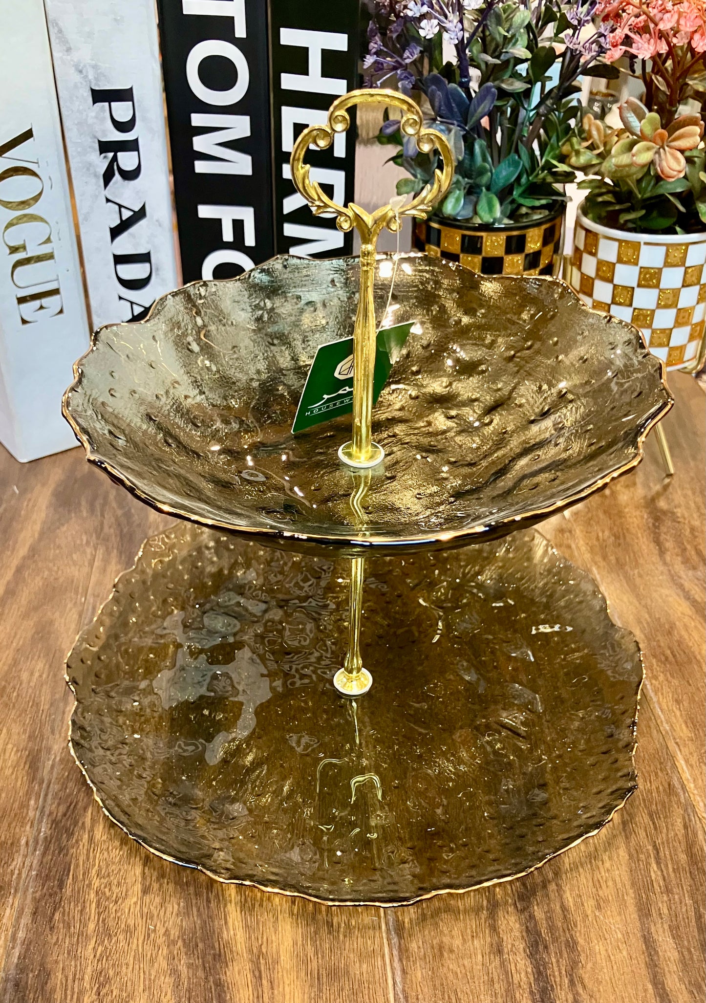 2 Tier Glass Platter (1Pcs)
