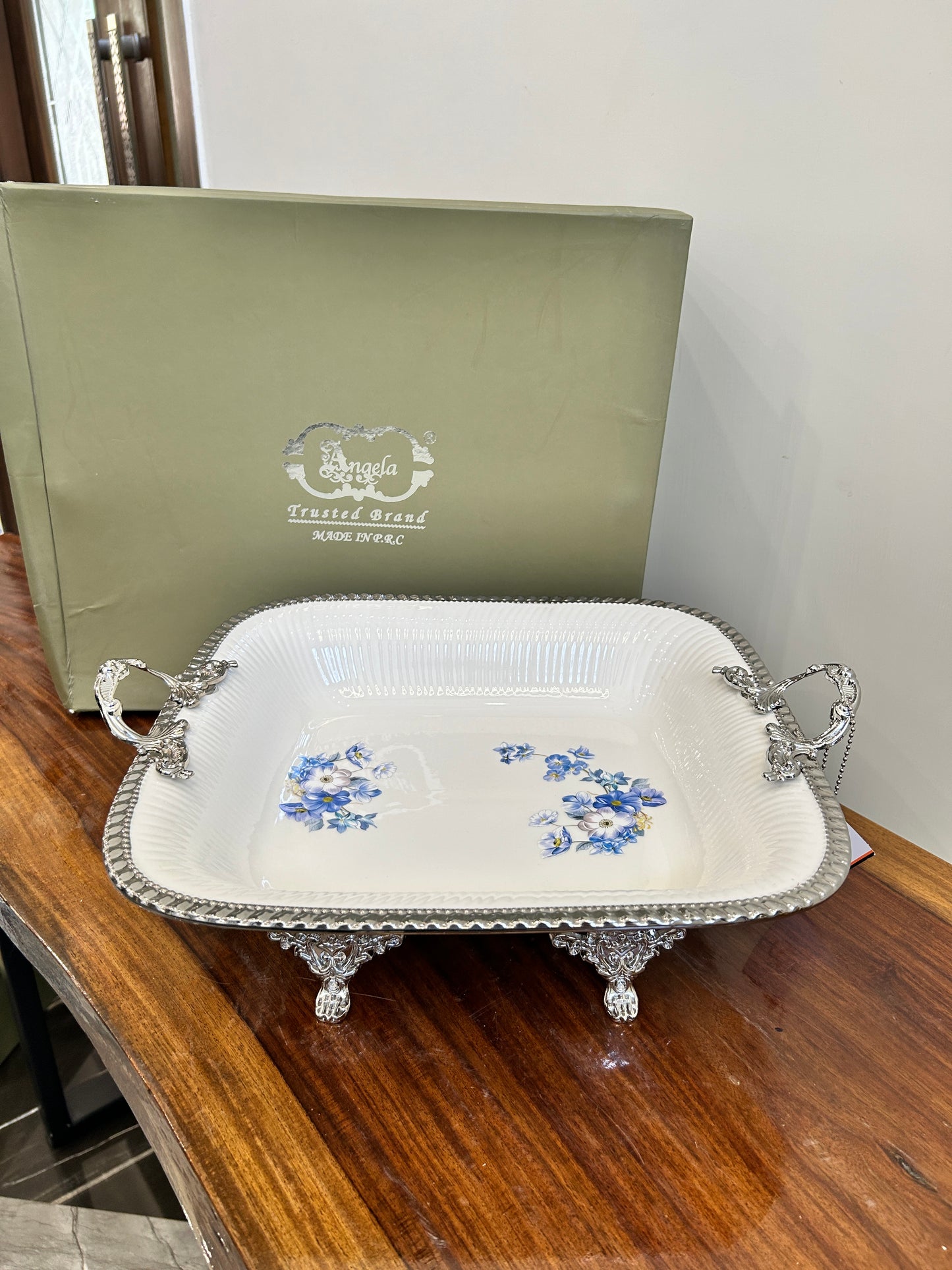 Angela Blue Rose Dish 1Pcs