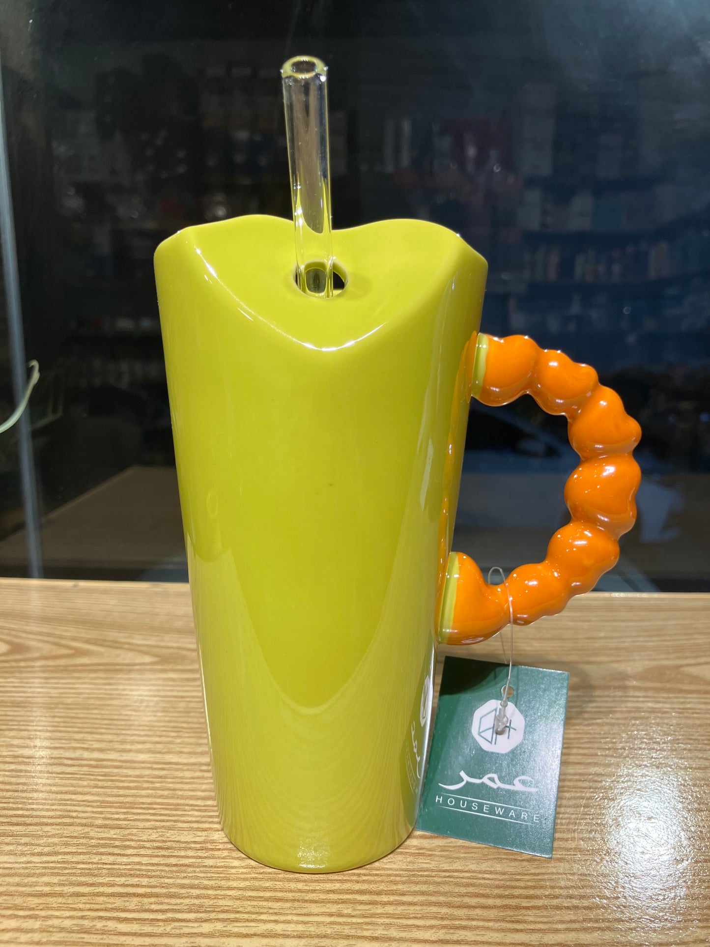 Ceramic Sipper with Straw 1Pcs