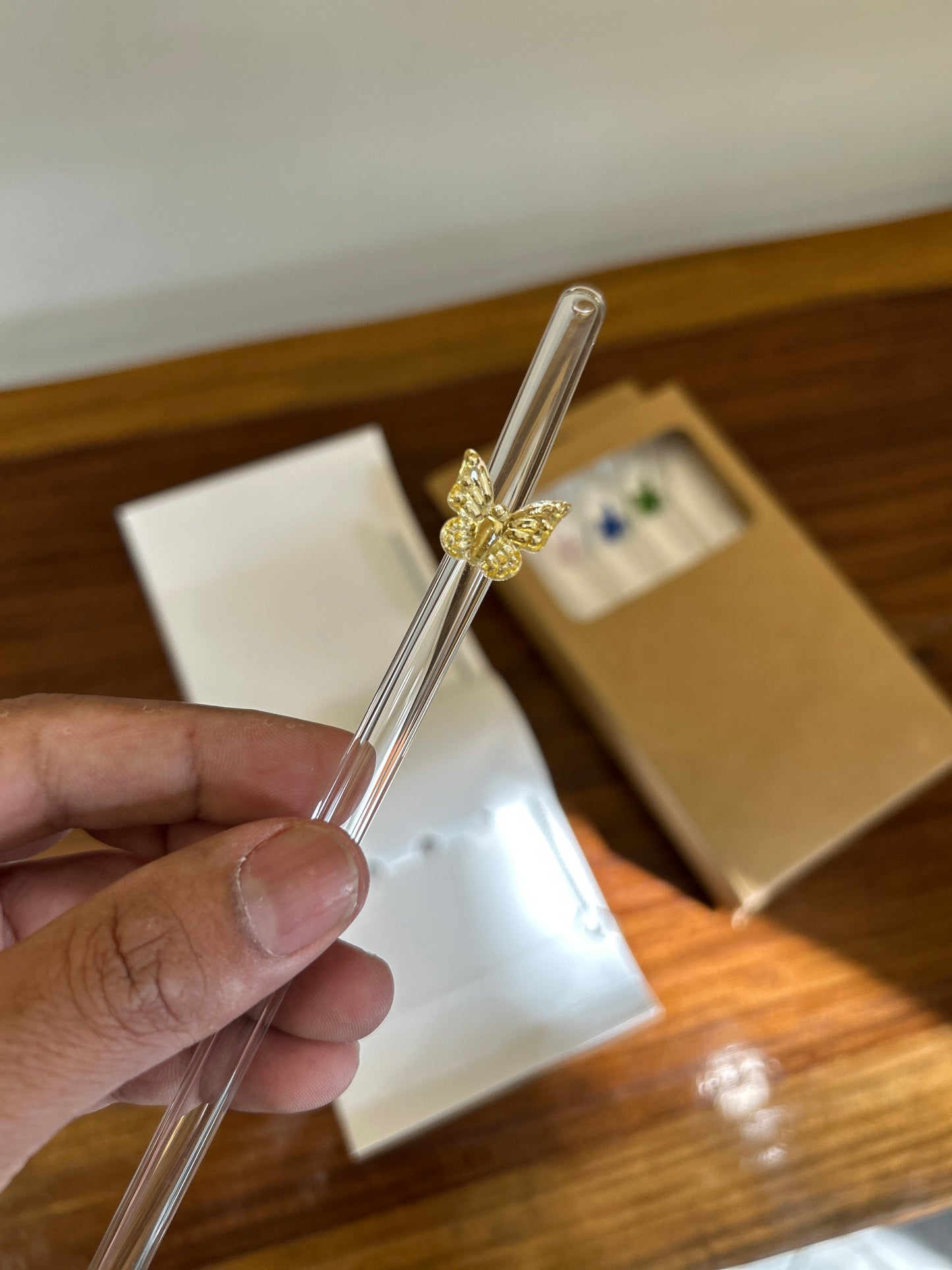 Butterfly Glass Straw 5Pcs