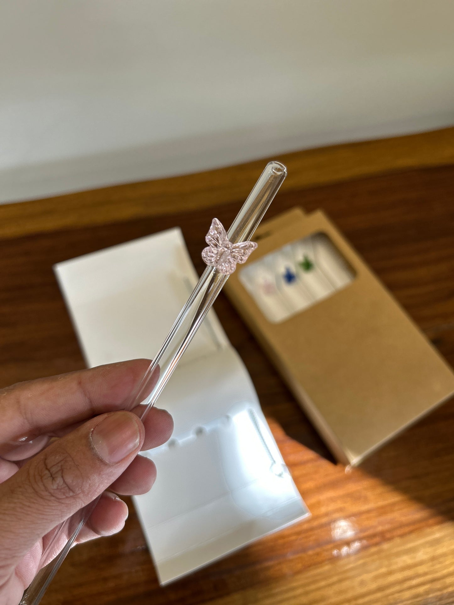 Butterfly Glass Straw 5Pcs