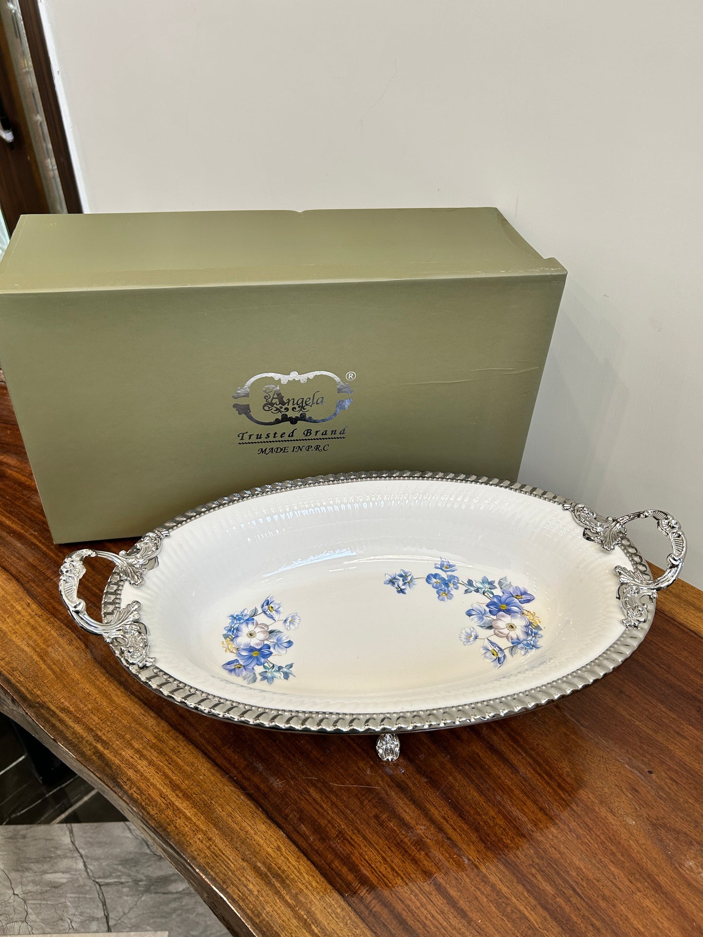 Angela Blue Rose Dish 1Pcs