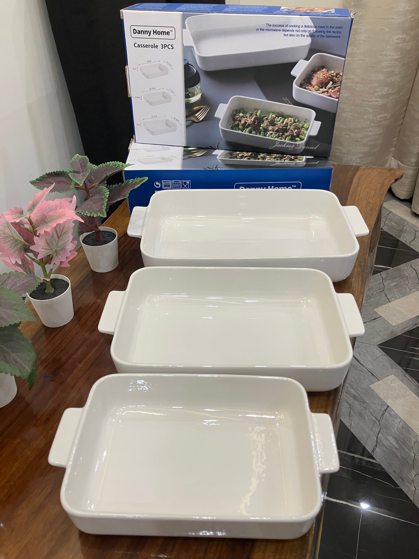 Danny Home Ceramic Casserole 3Pcs