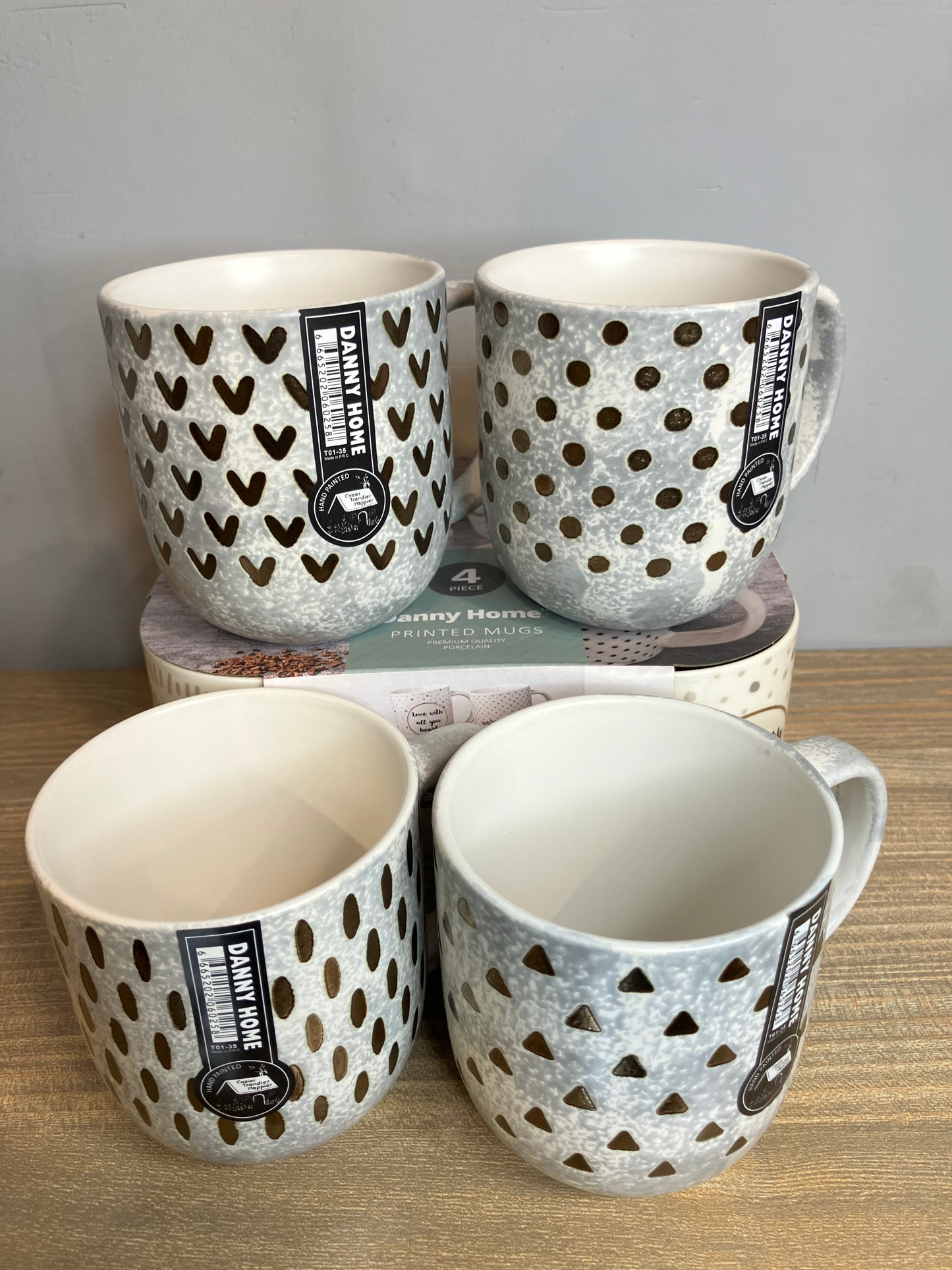 Danny Home Grey Mugs 4Pcs