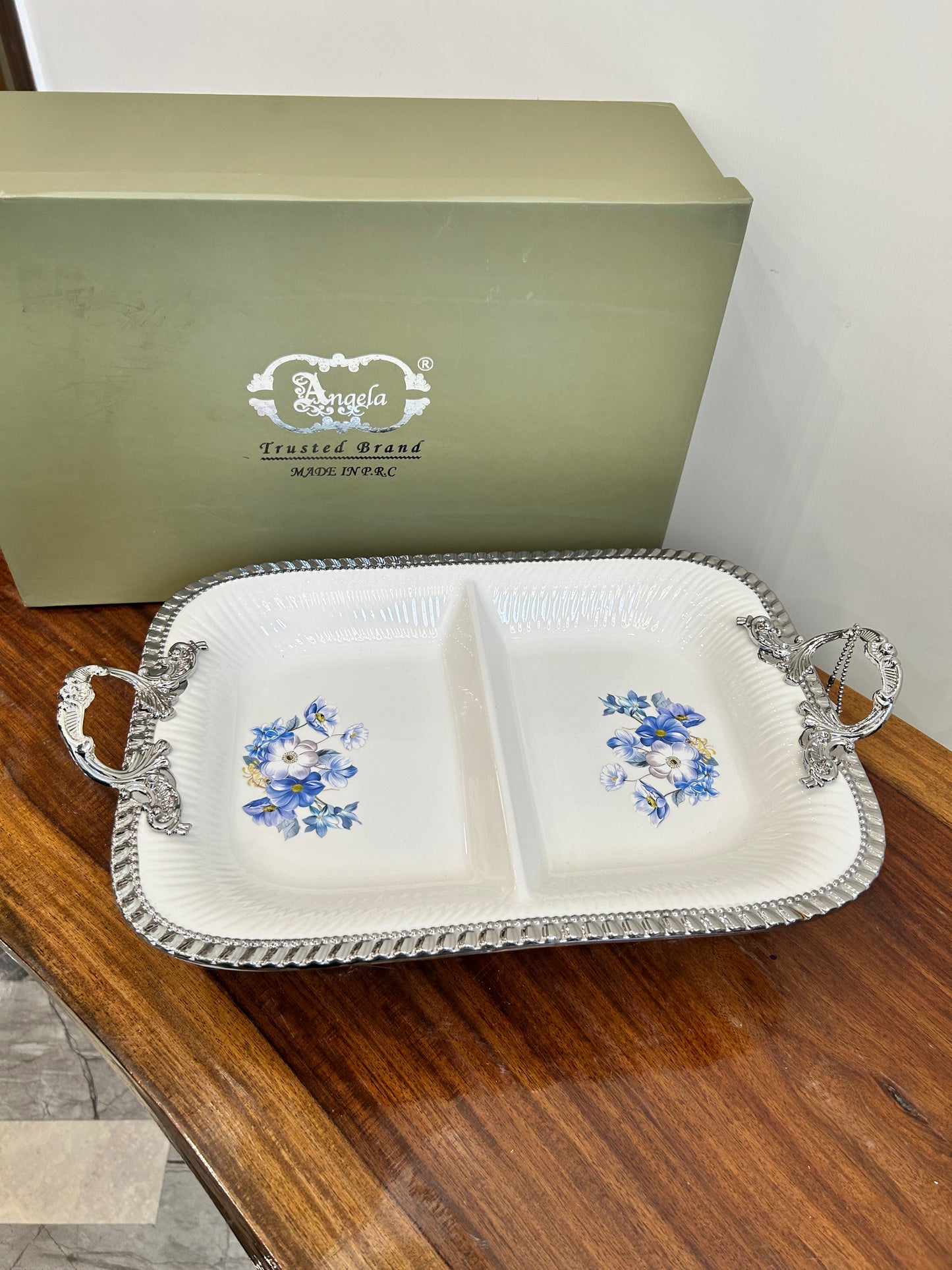 Angela Blue Rose Dish 1Pcs