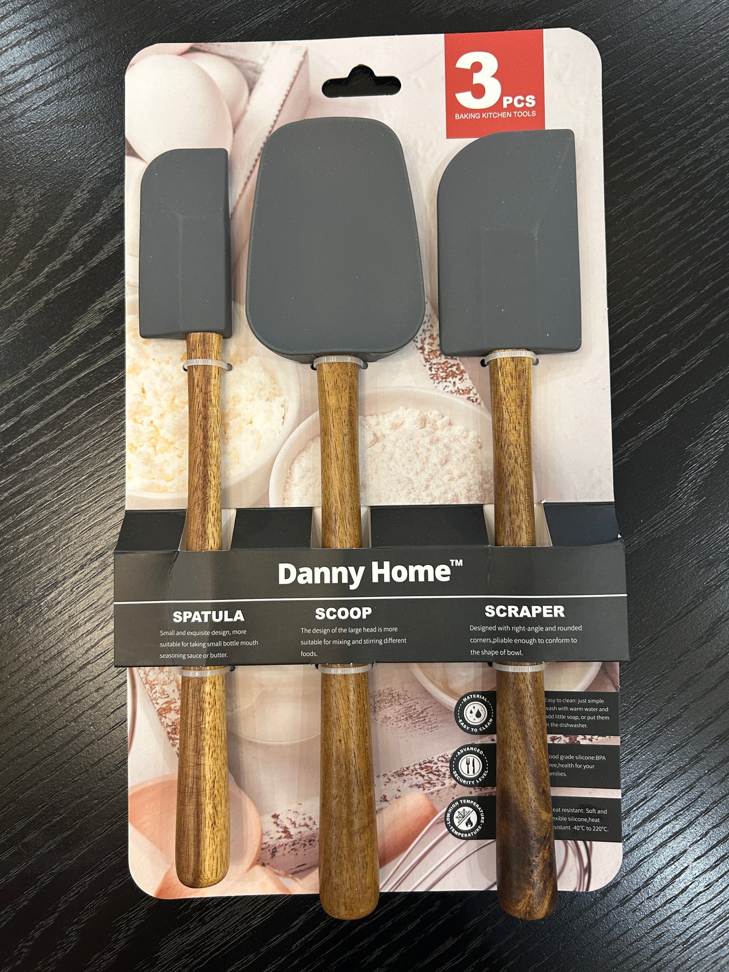 Danny Home Silicone Baking Spatula 3Pcs