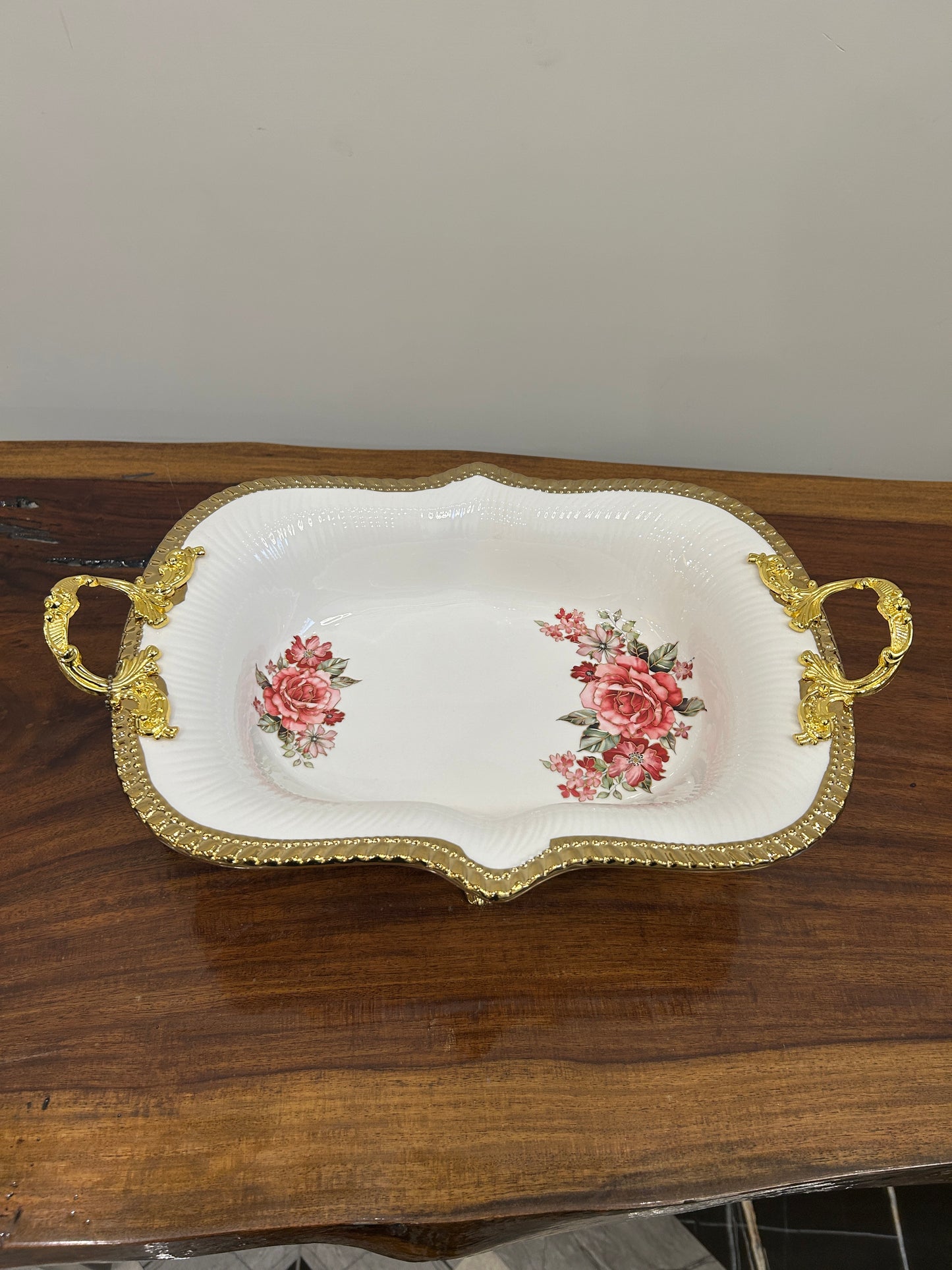 Angela Pink Rose Porcelain Dish 1Pcs