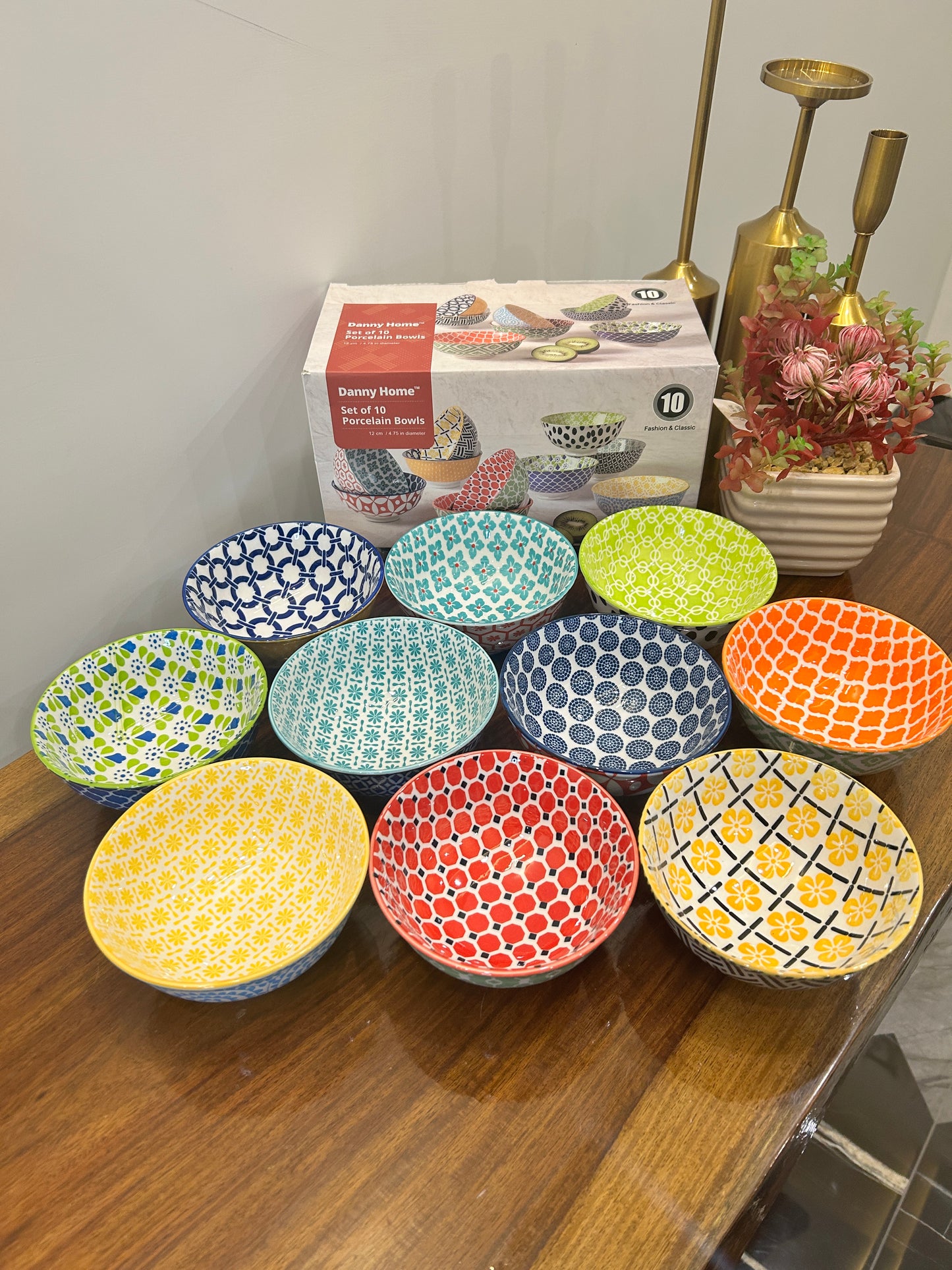 Danny Home Multicolour Porcelain Bowls (10Pcs)