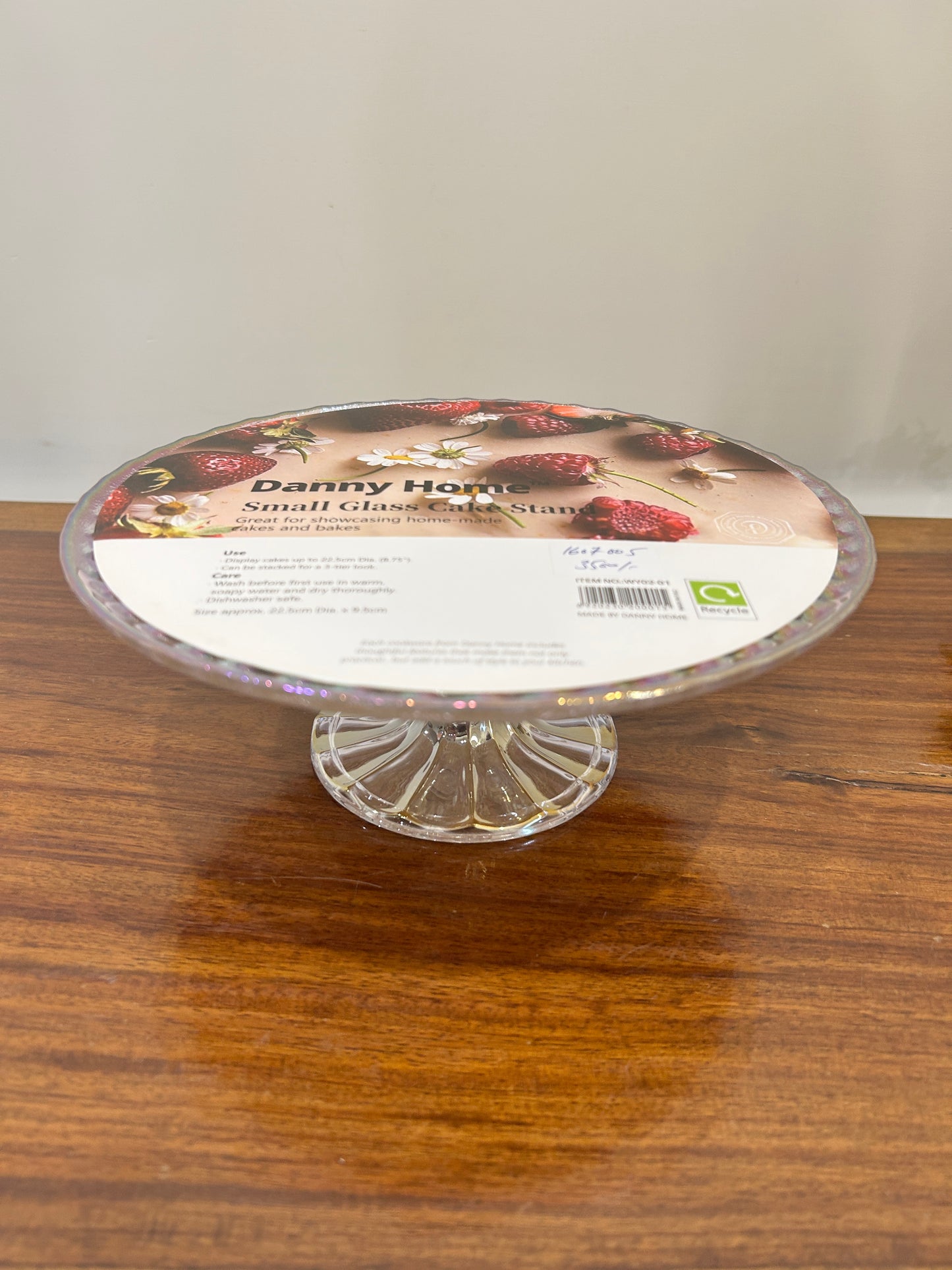 Danny Home Small Glass Cake Stand Rainbow