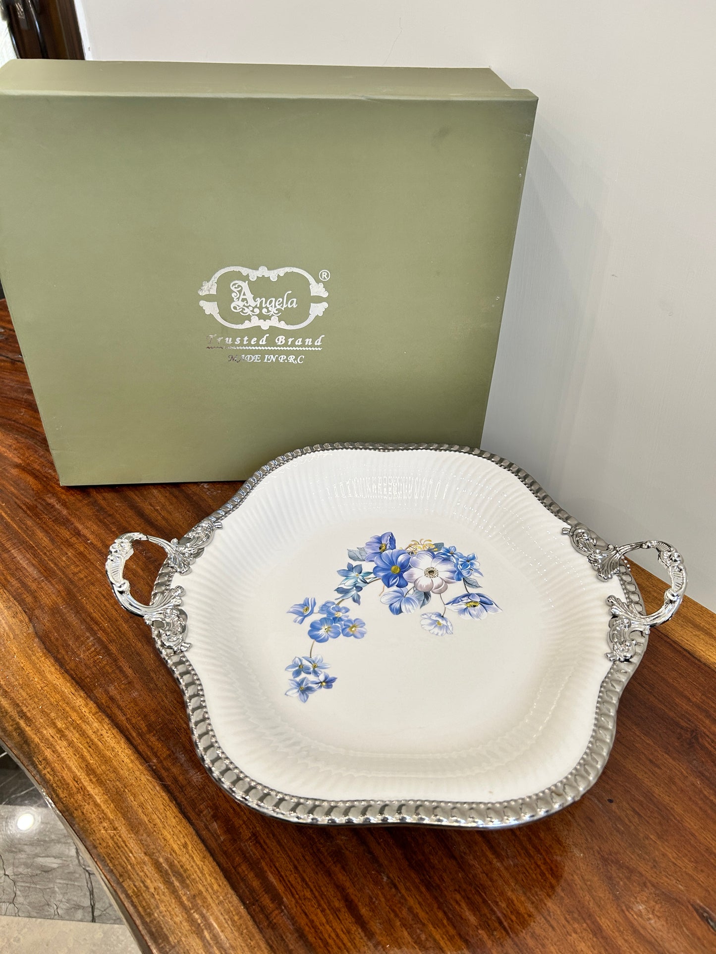 Angela Blue Rose Dish 1Pcs