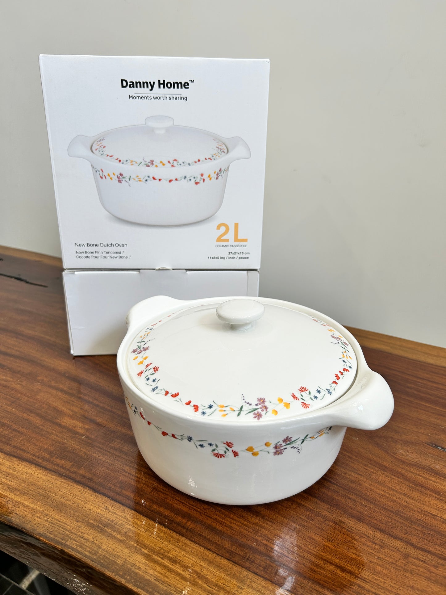 Danny Home Bone Oven Casserole With Lid 1Pcs