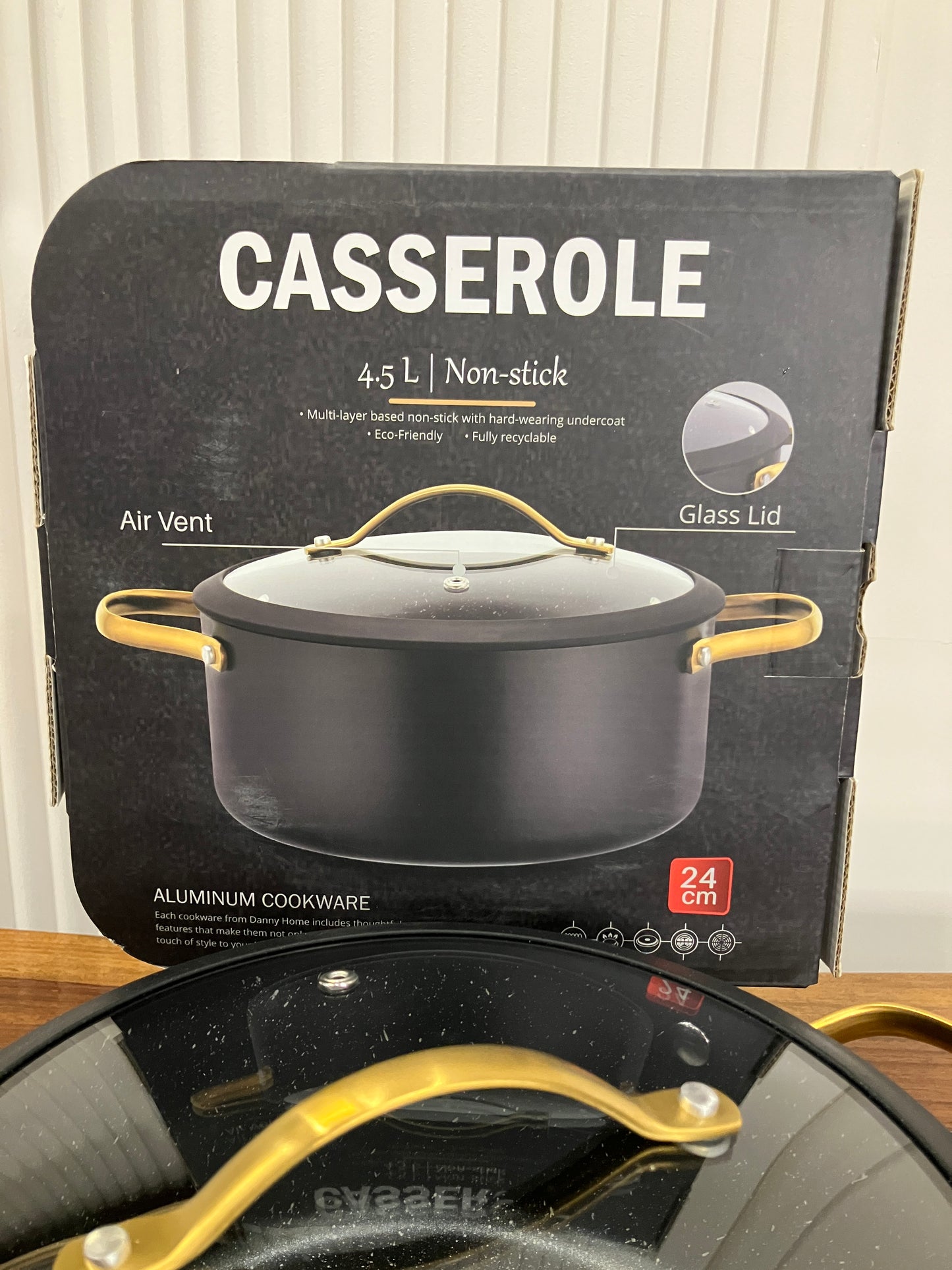 Danny Home Aluminium Non-Stick Casserole 4.5L