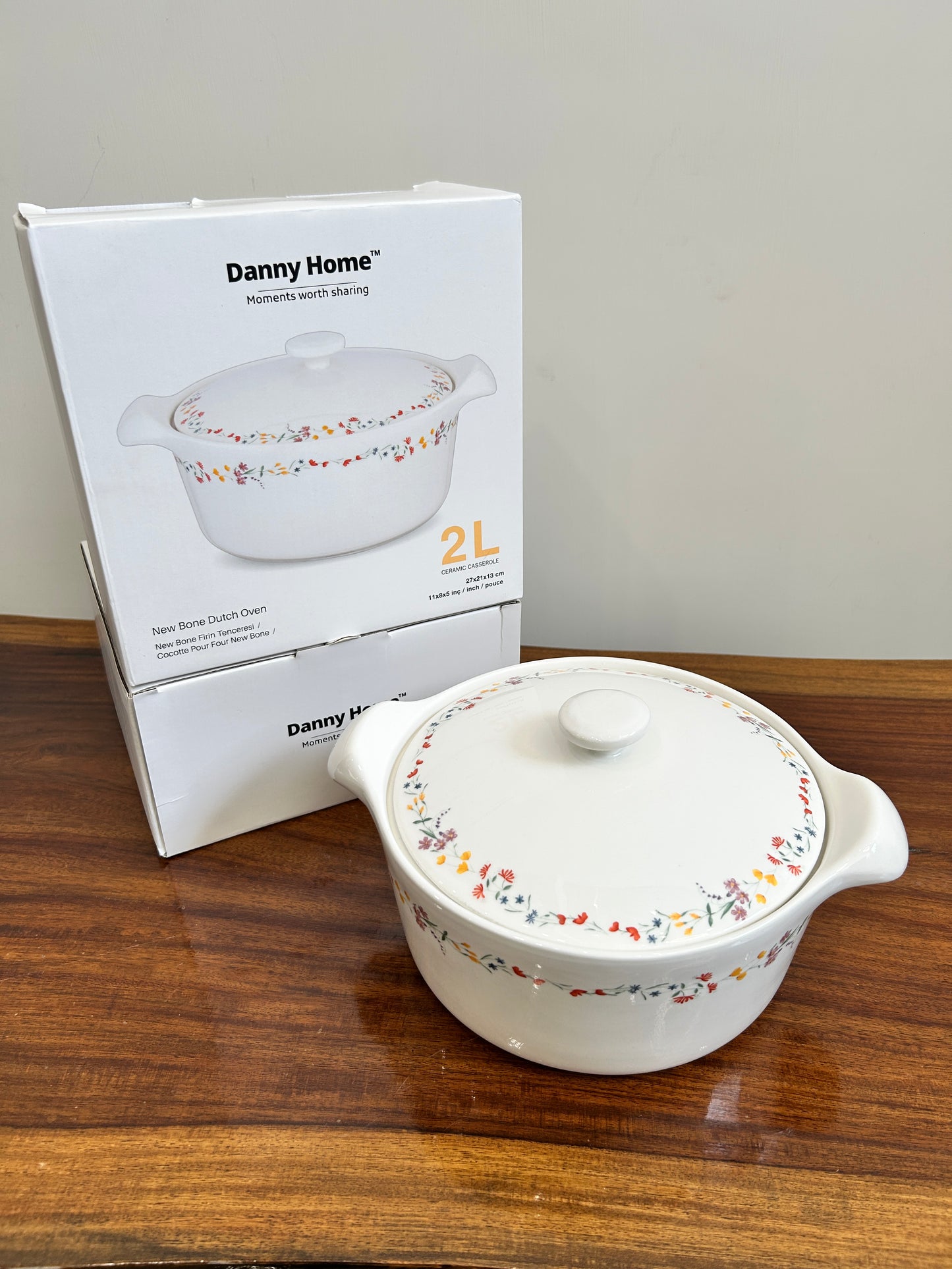 Danny Home Bone Oven Casserole With Lid 1Pcs