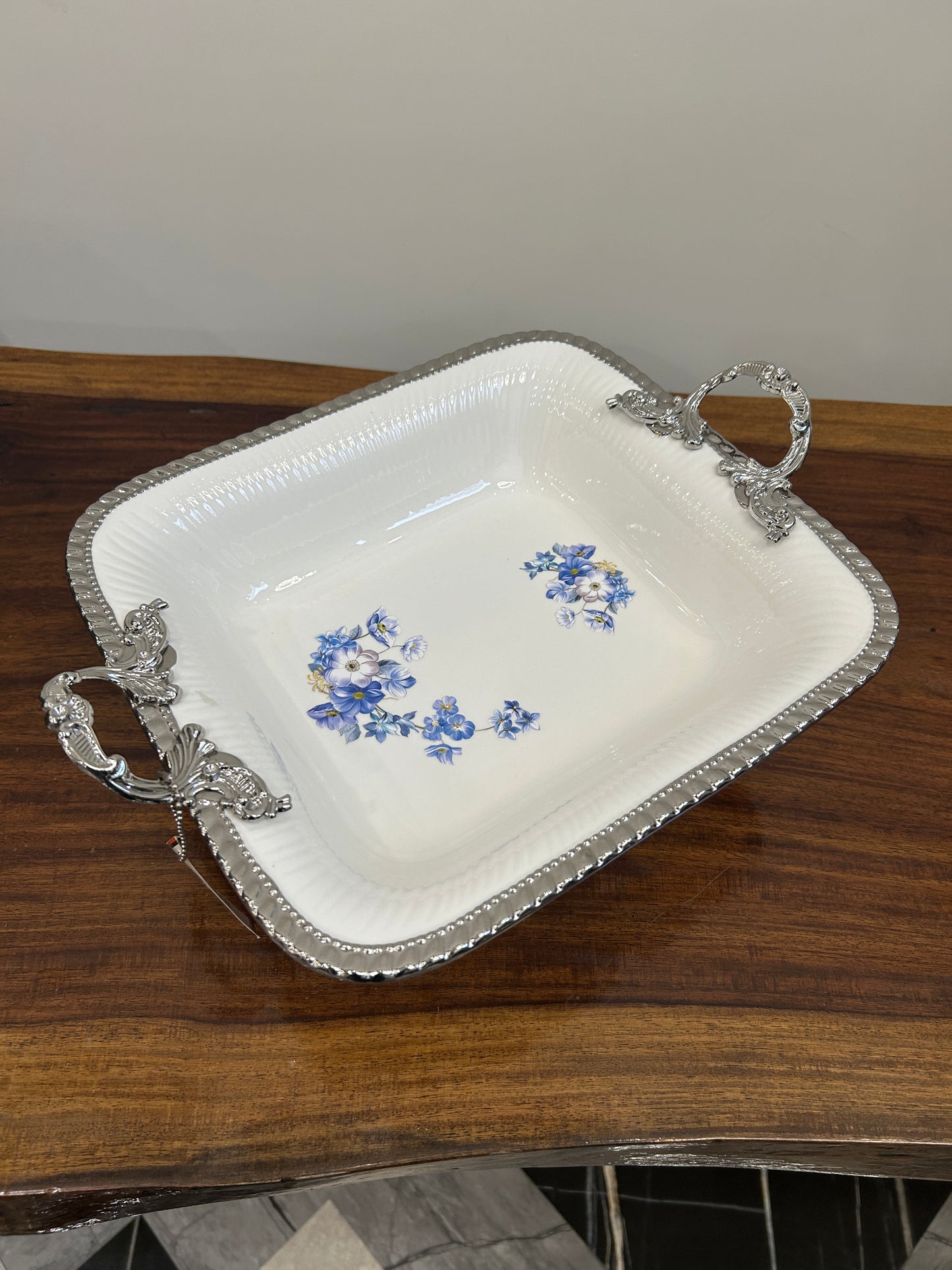 Angela Blue Rose Porcelain Dish 1Pcs