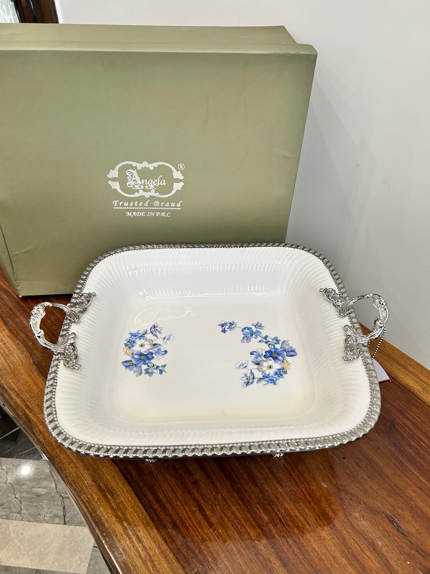 Angela Blue Rose Dish 1Pcs