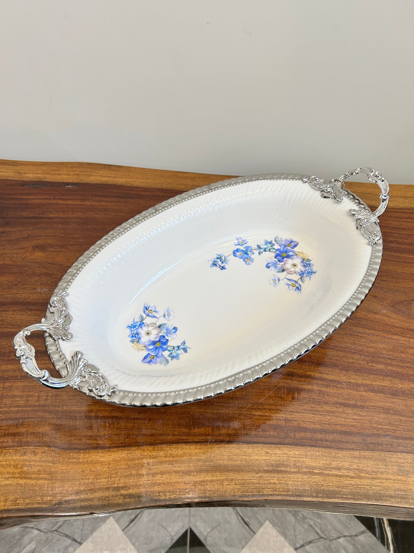 Angela Blue Rose Dish 1Pcs