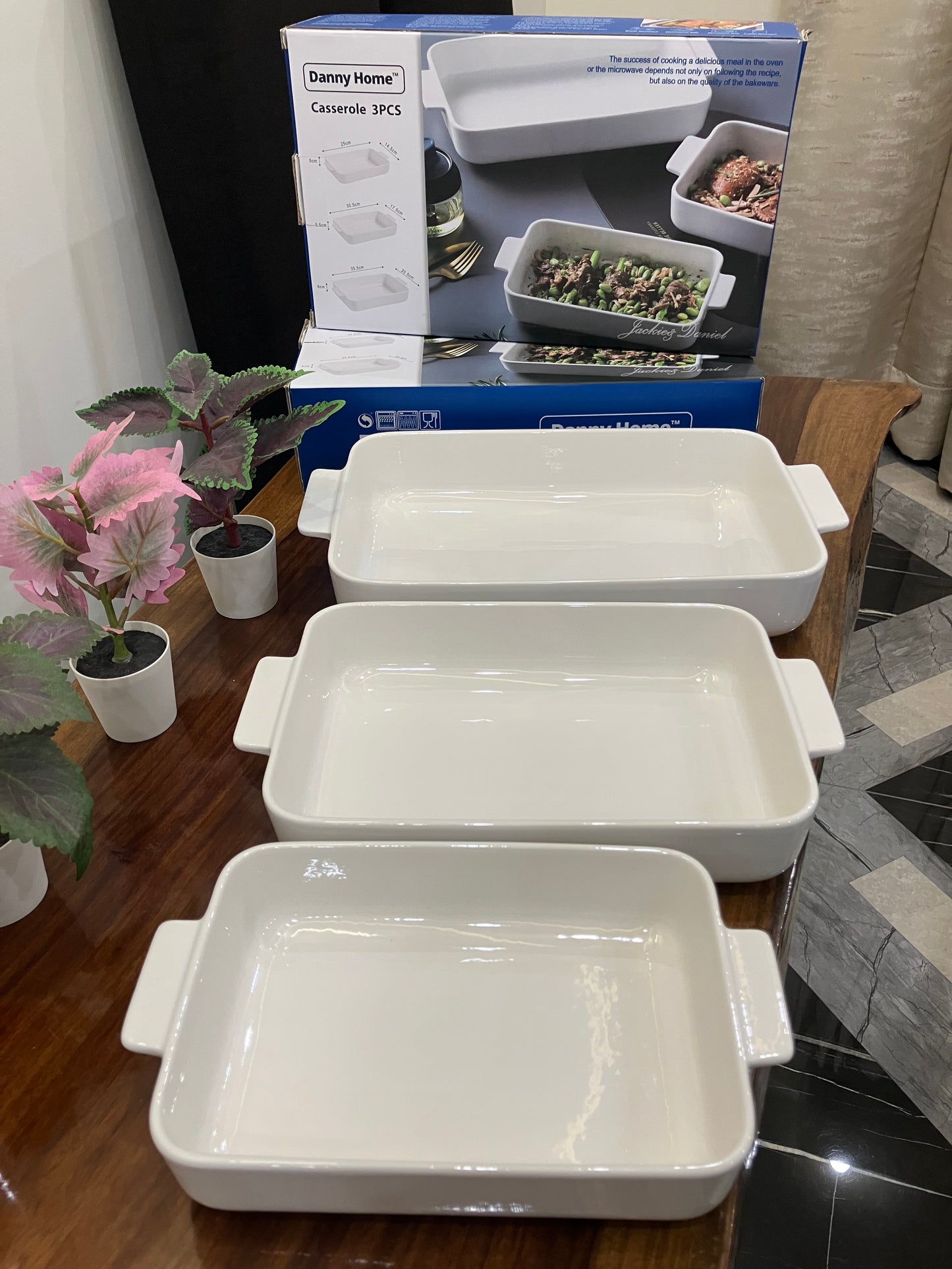 Danny Home Ceramic Casserole 3Pcs