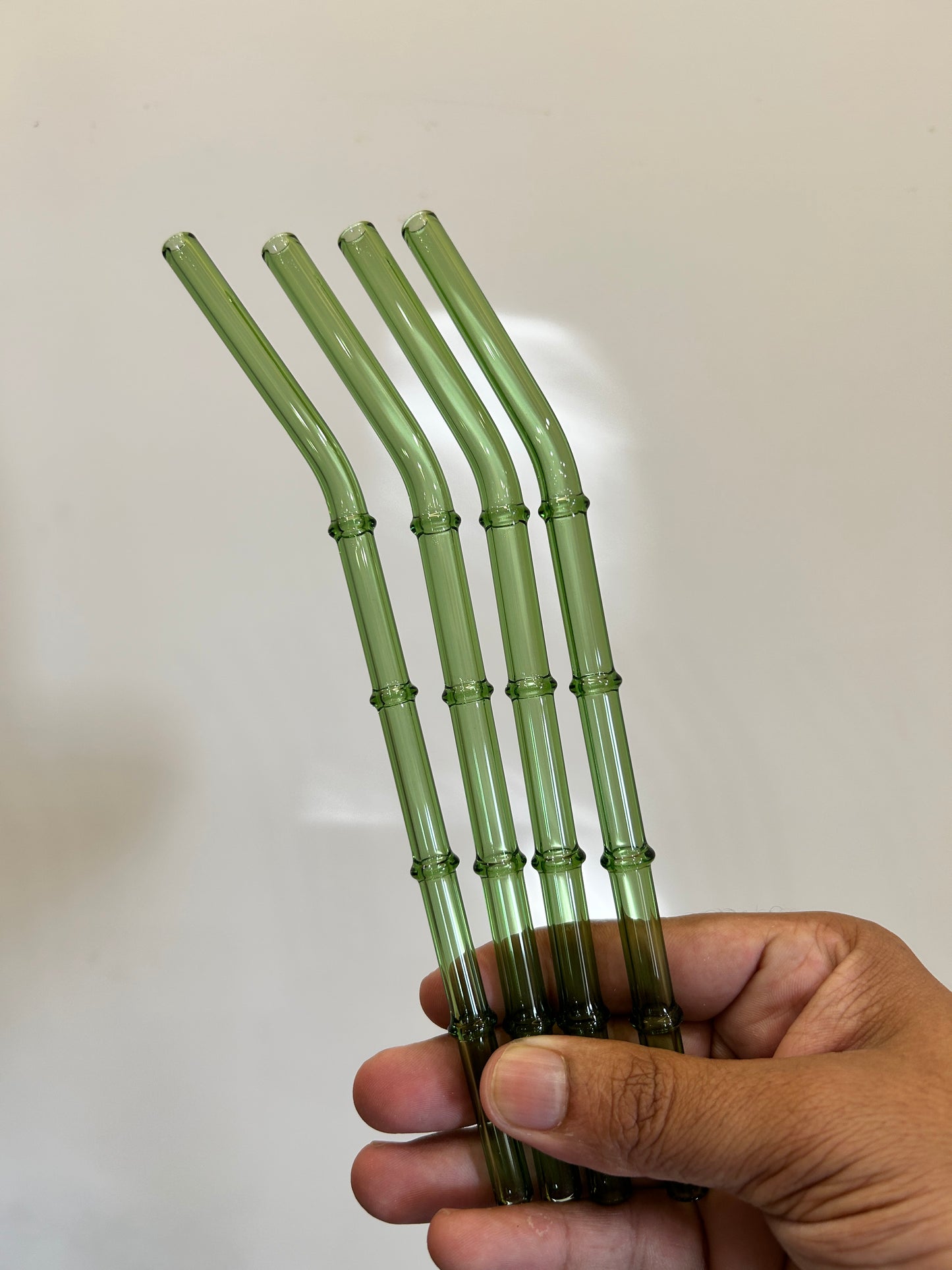 Green Glass Straw 5Pcs