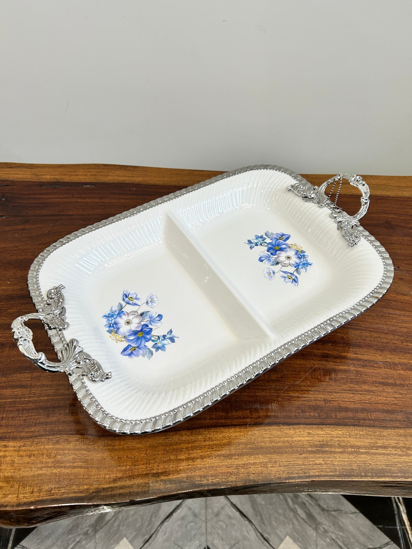 Angela Blue Rose Dish 1Pcs
