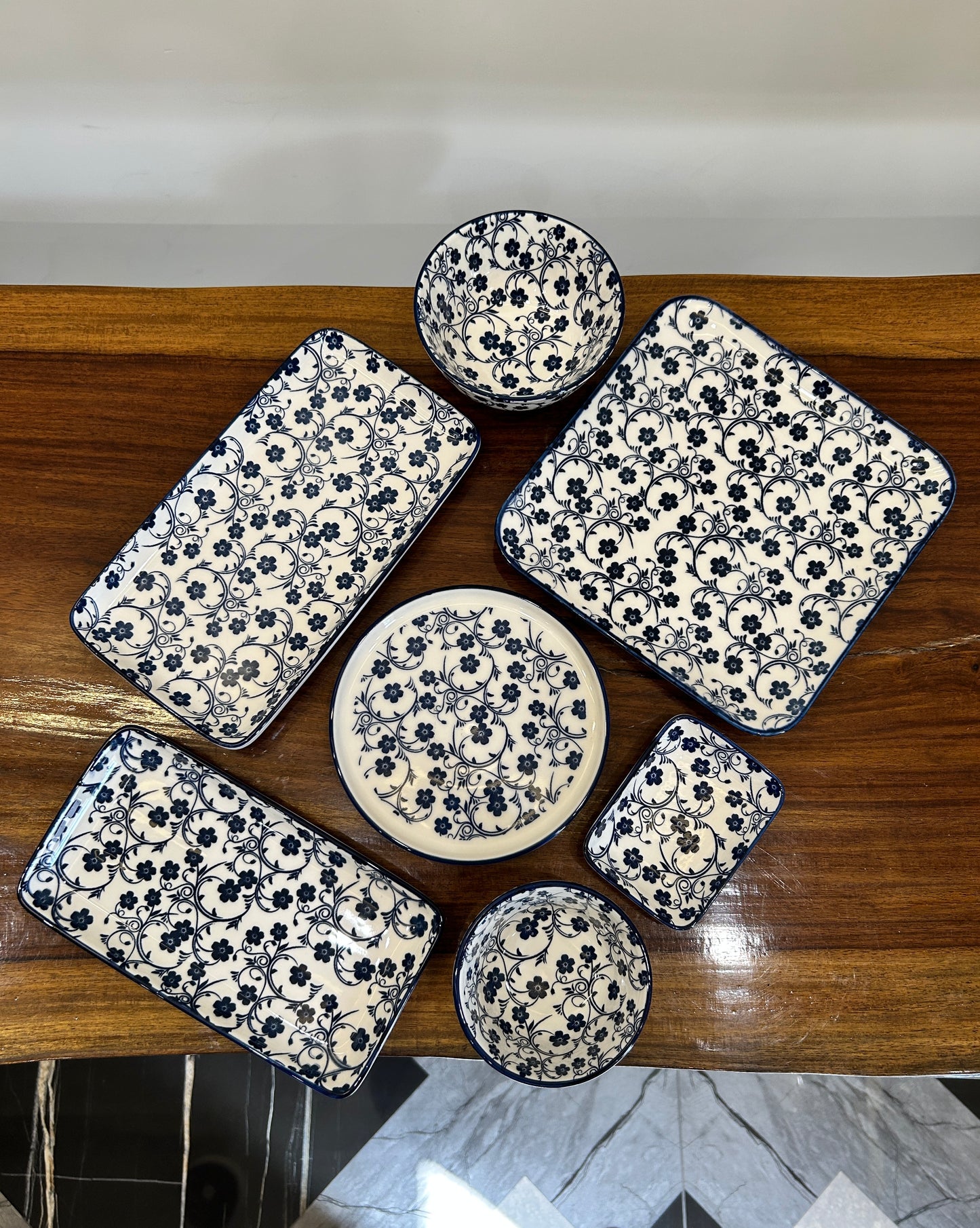 Danny Home Navy Blue Floral Series