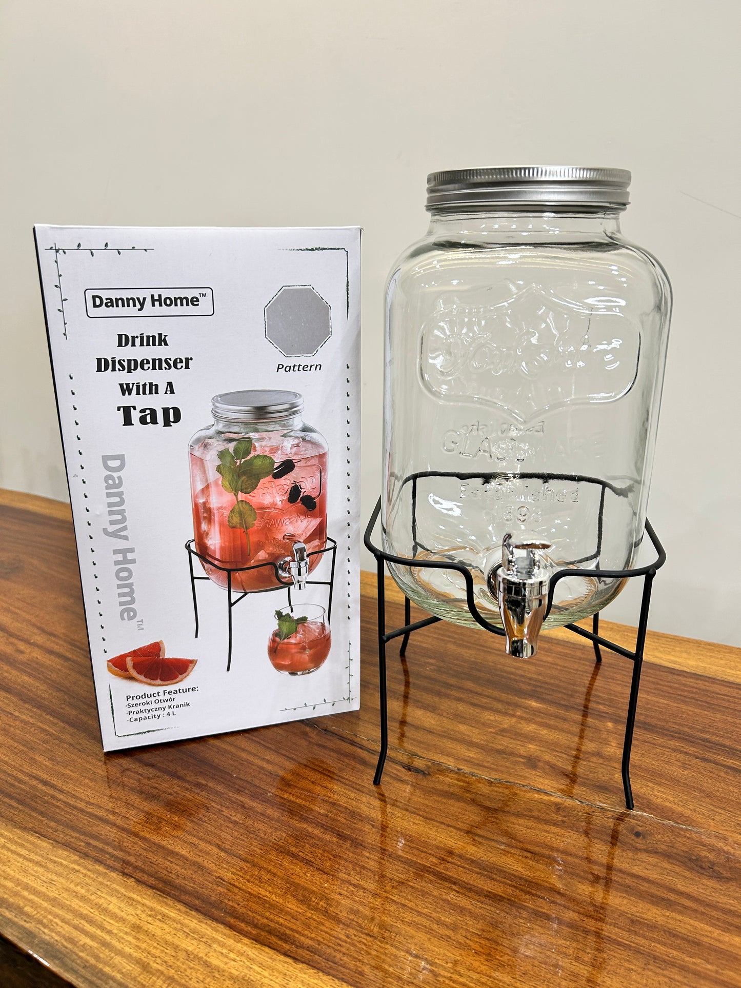 Danny Home Glass Beverage Dispenser 1Pcs