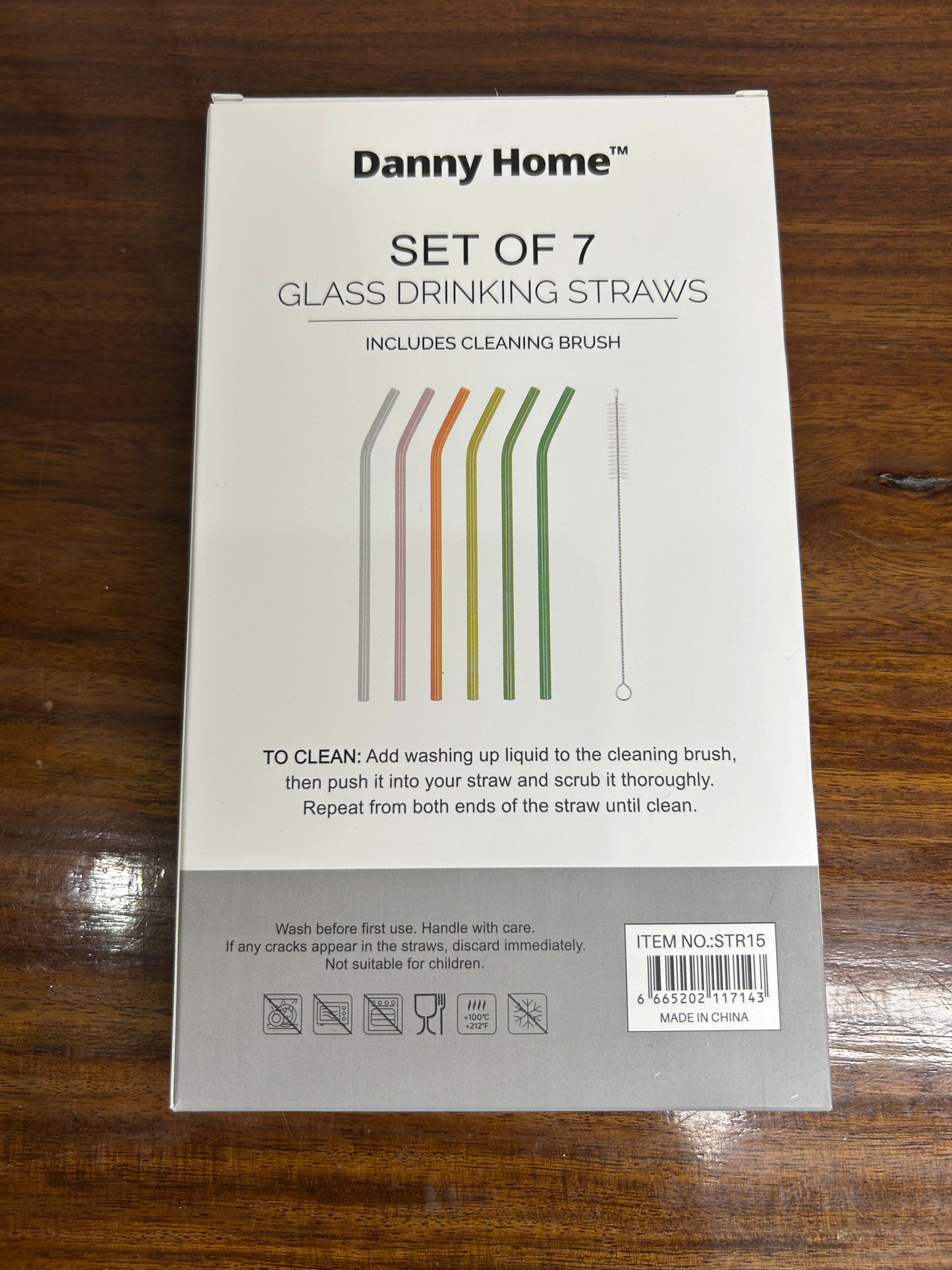 Danny Home Multicolour Glass Straw 7Pcs