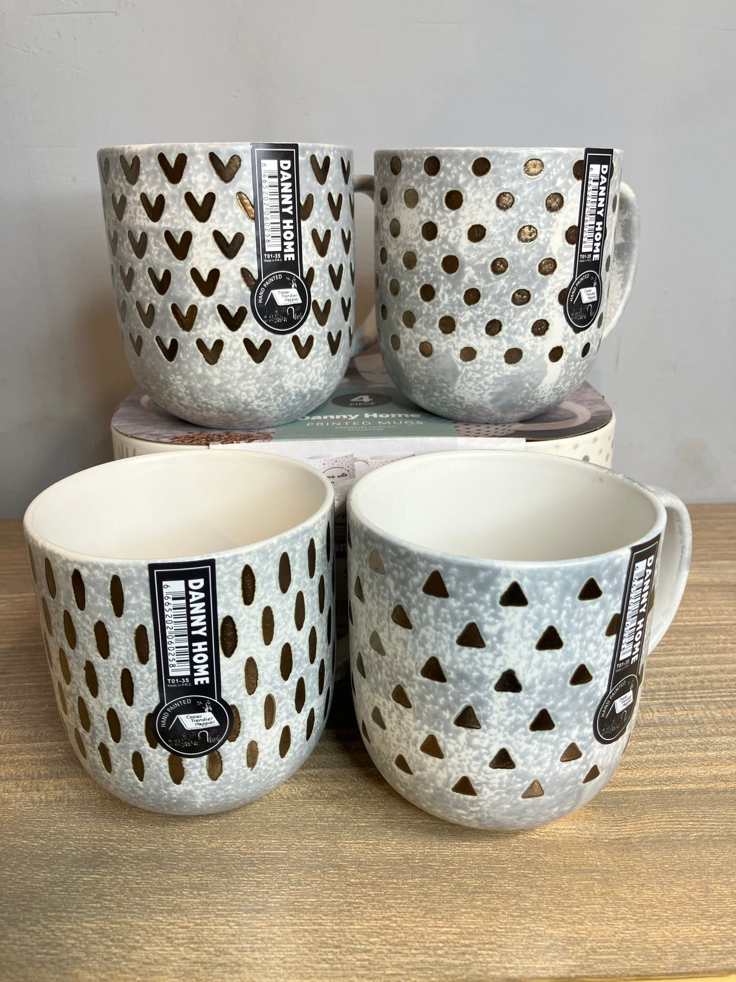Danny Home Grey Mugs 4Pcs