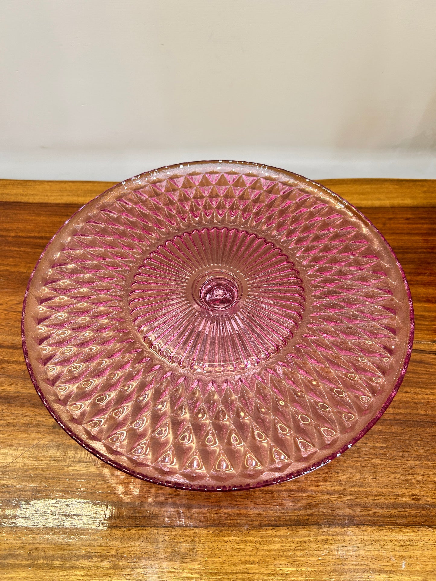 Danny Home Large Glass Cake Stand Purple