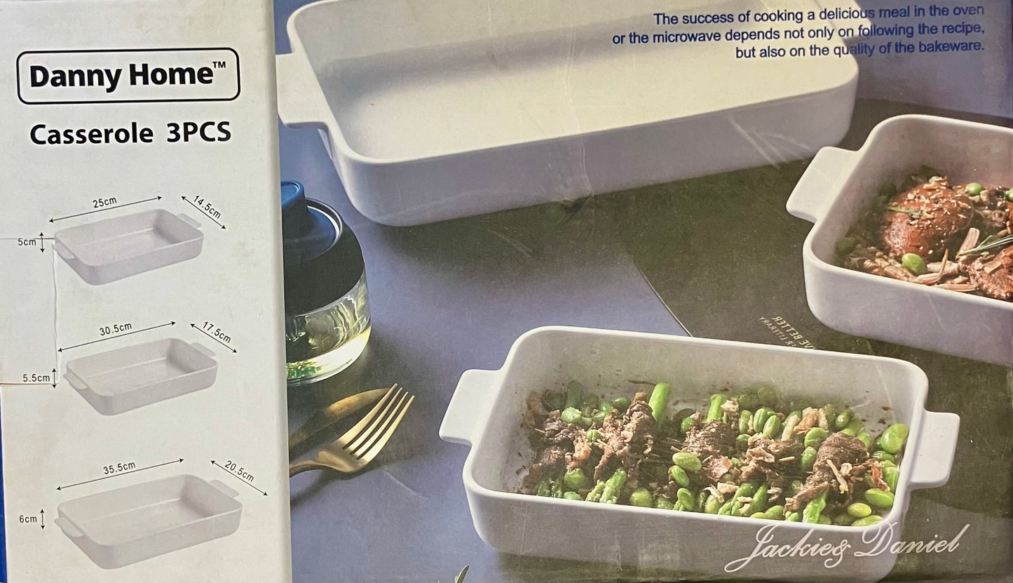 Danny Home Ceramic Casserole 3Pcs