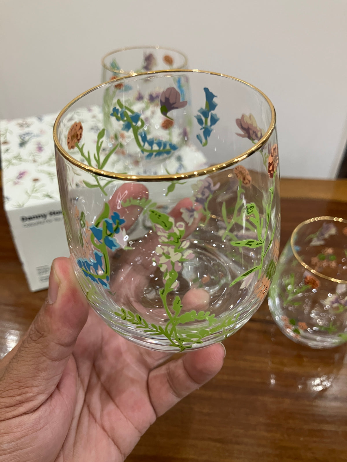 Danny Home Flower Short Glass 4Pcs (410ml)
