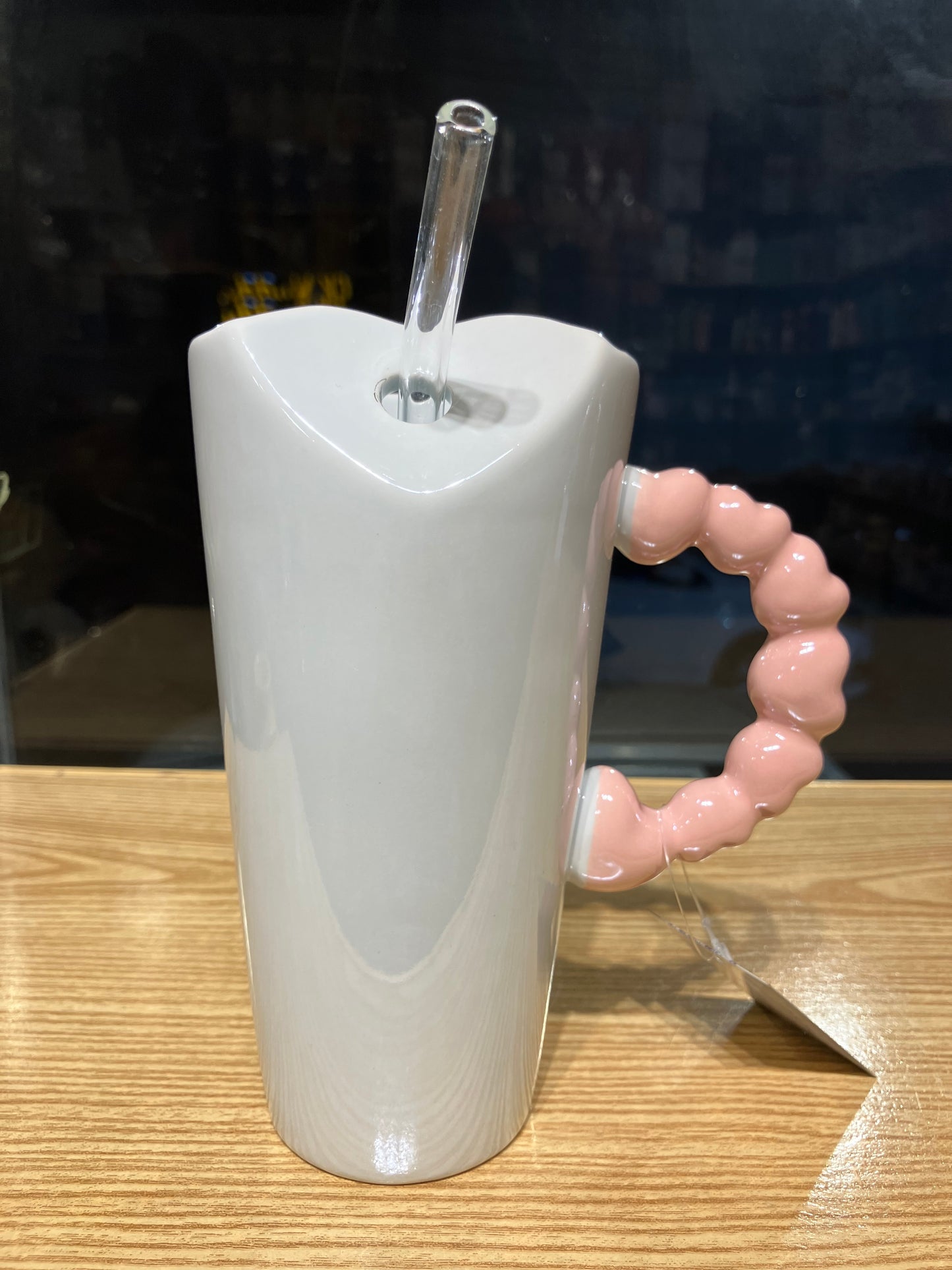 Ceramic Sipper with Straw 1Pcs