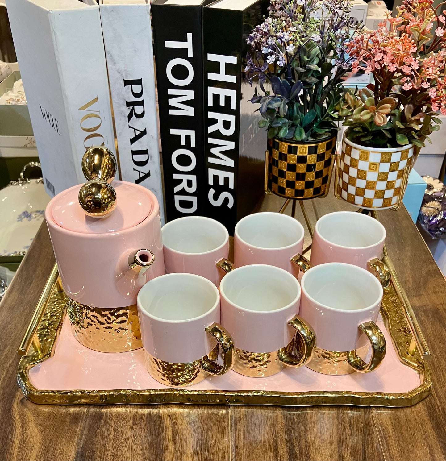 Pink Coffee Set