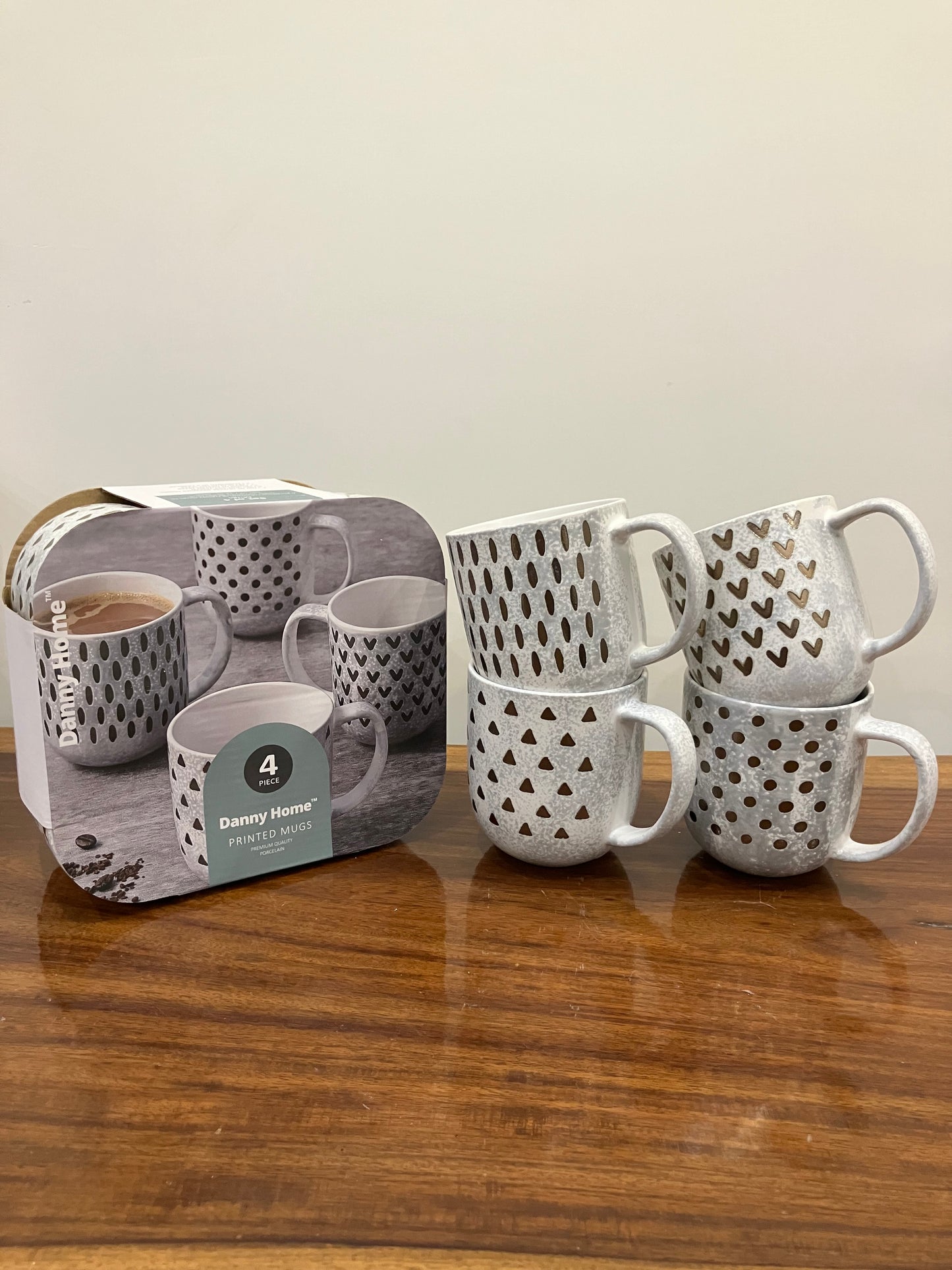 Danny Home Grey Mugs 4Pcs