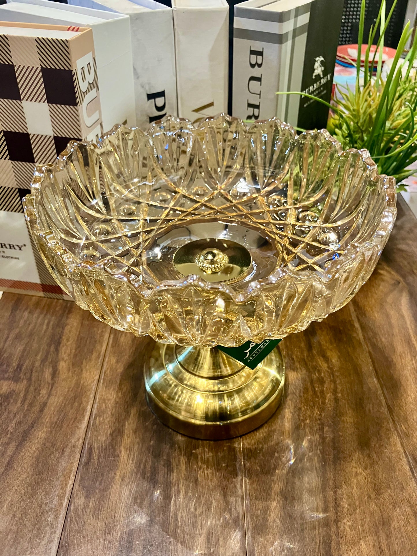 Candy Bowl With Metallic Base 1Pcs