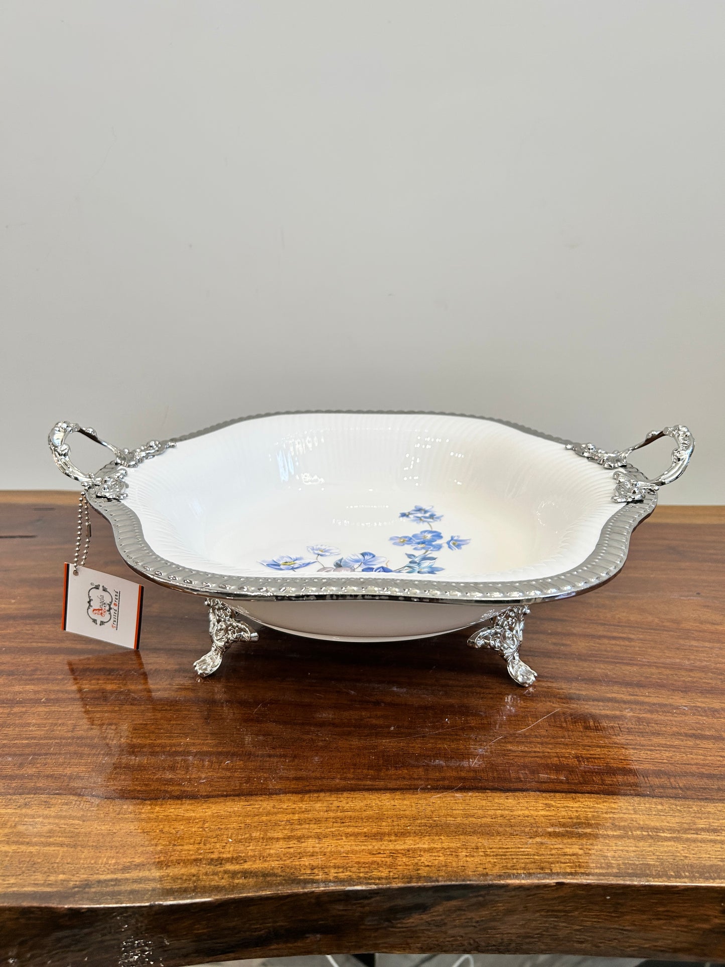 Angela Blue Rose Dish Deep 1Pcs
