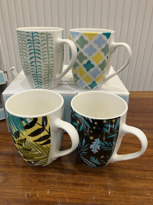 Danny Home Floral Printed Mug 4Pcs
