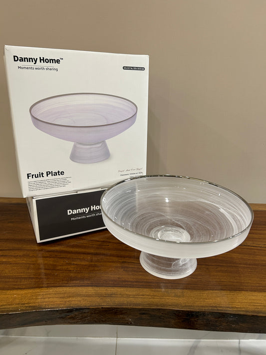 Danny Home Arctic Mist Glass Fruit Plate (Large)