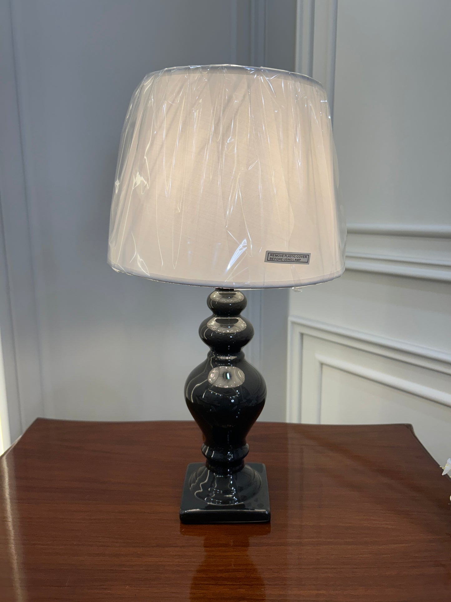 Danny Home Ceramic Dark Grey Lamp 1Pcs