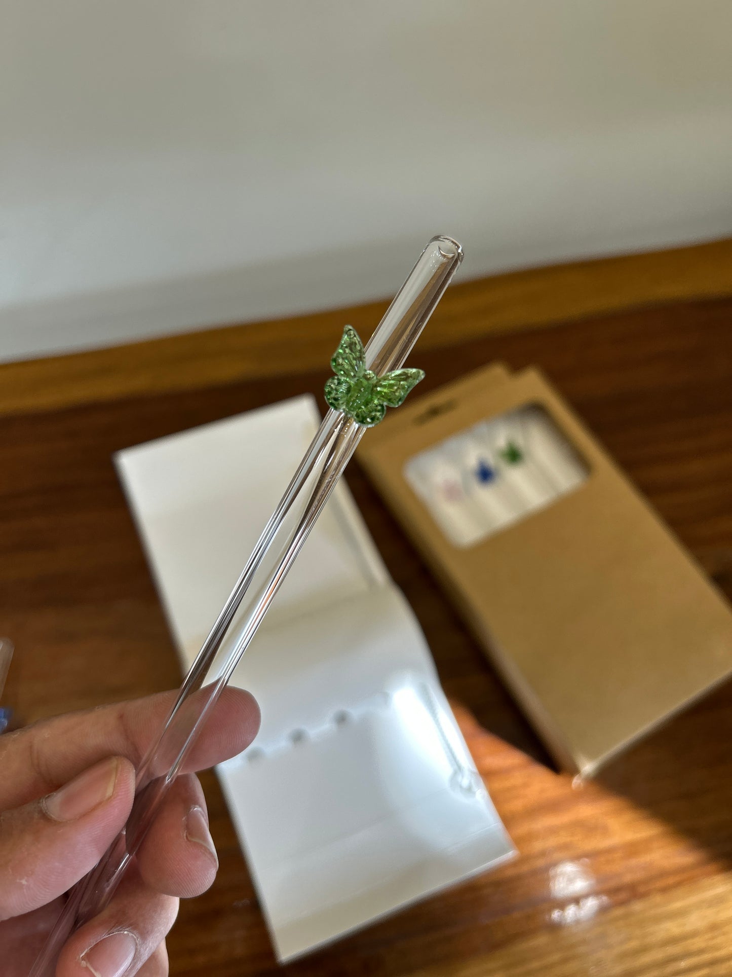 Butterfly Glass Straw 5Pcs