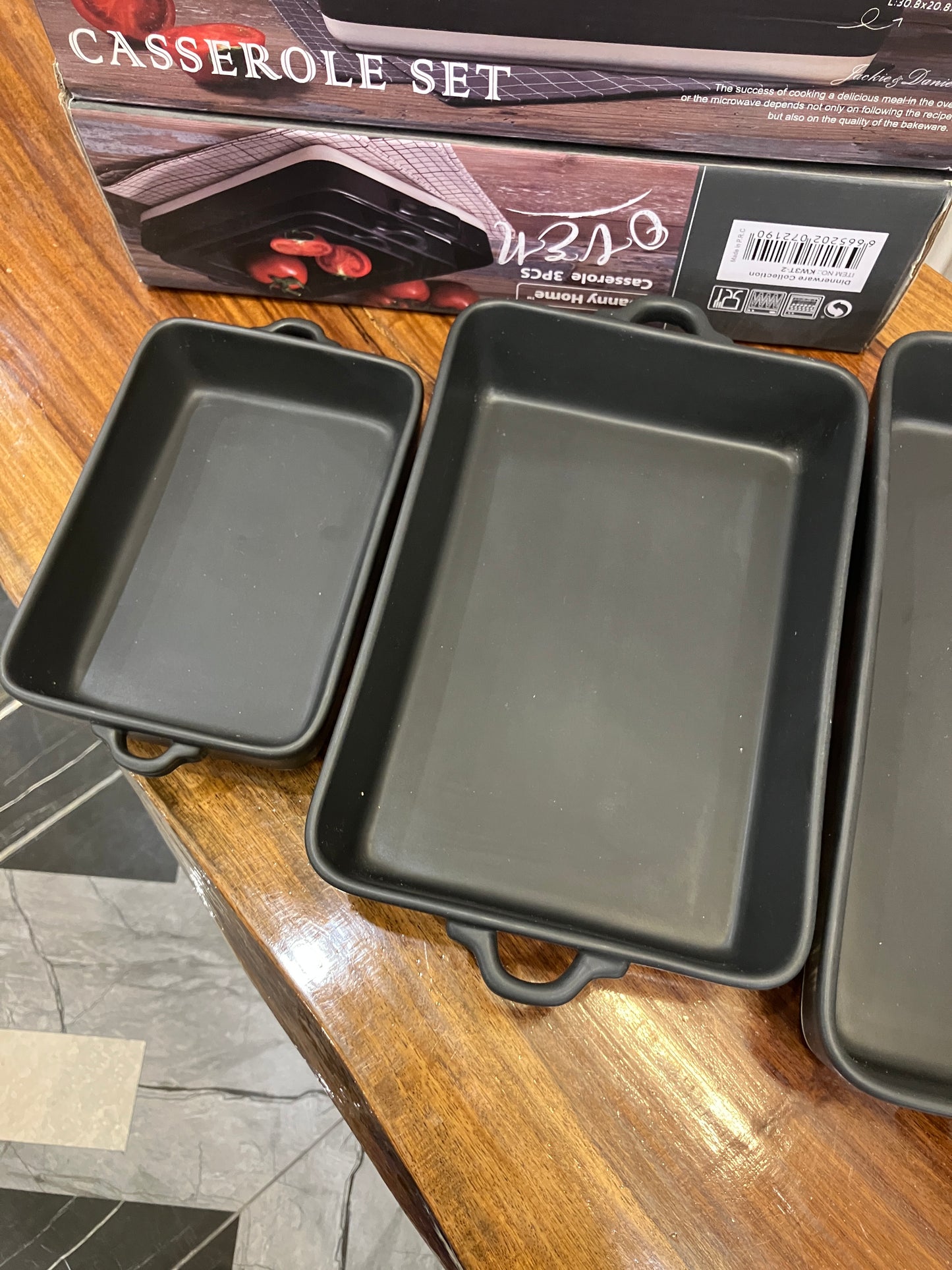Danny Home Black Casserole Set 3Pcs