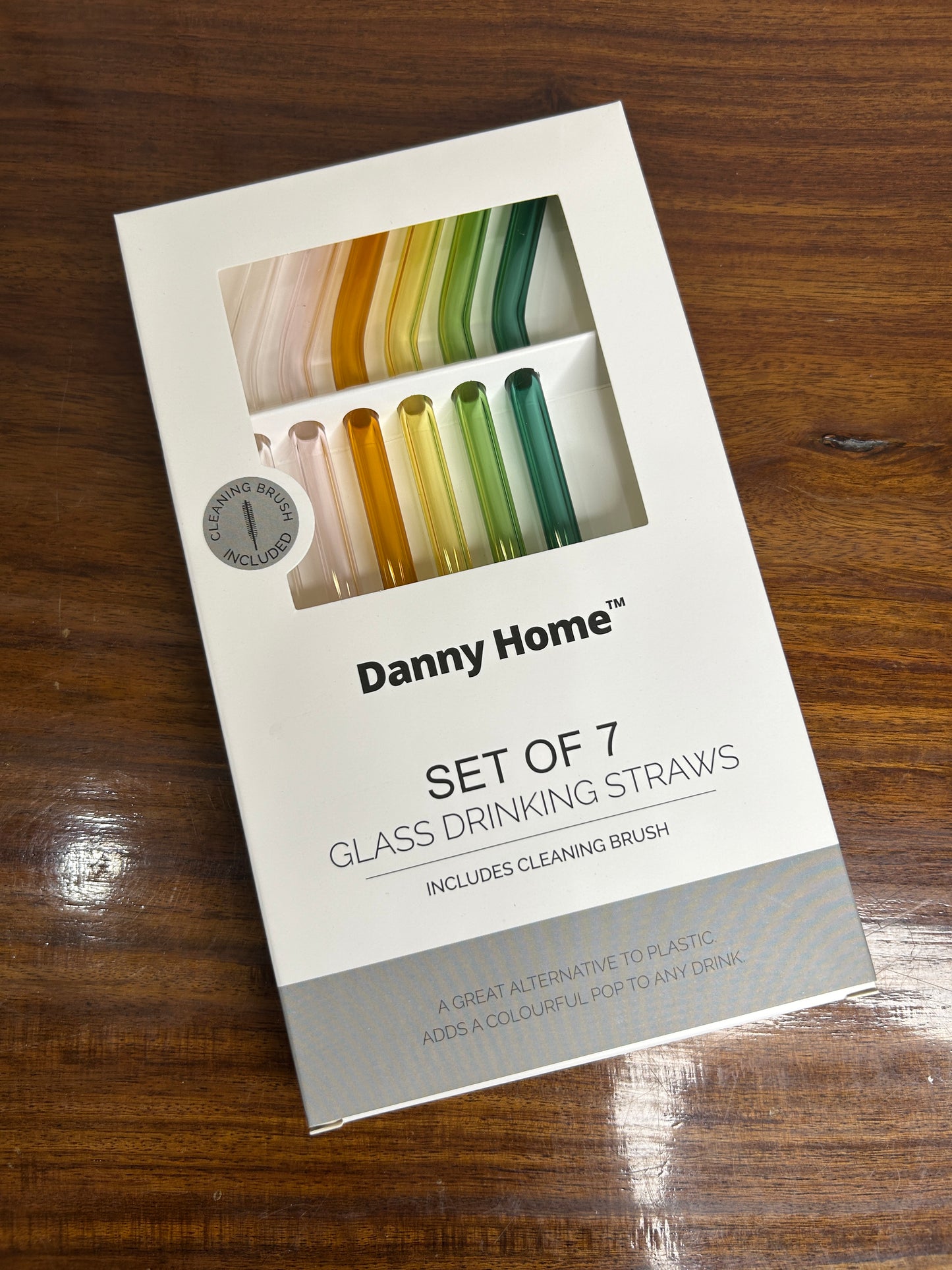 Danny Home Multicolour Glass Straw 7Pcs