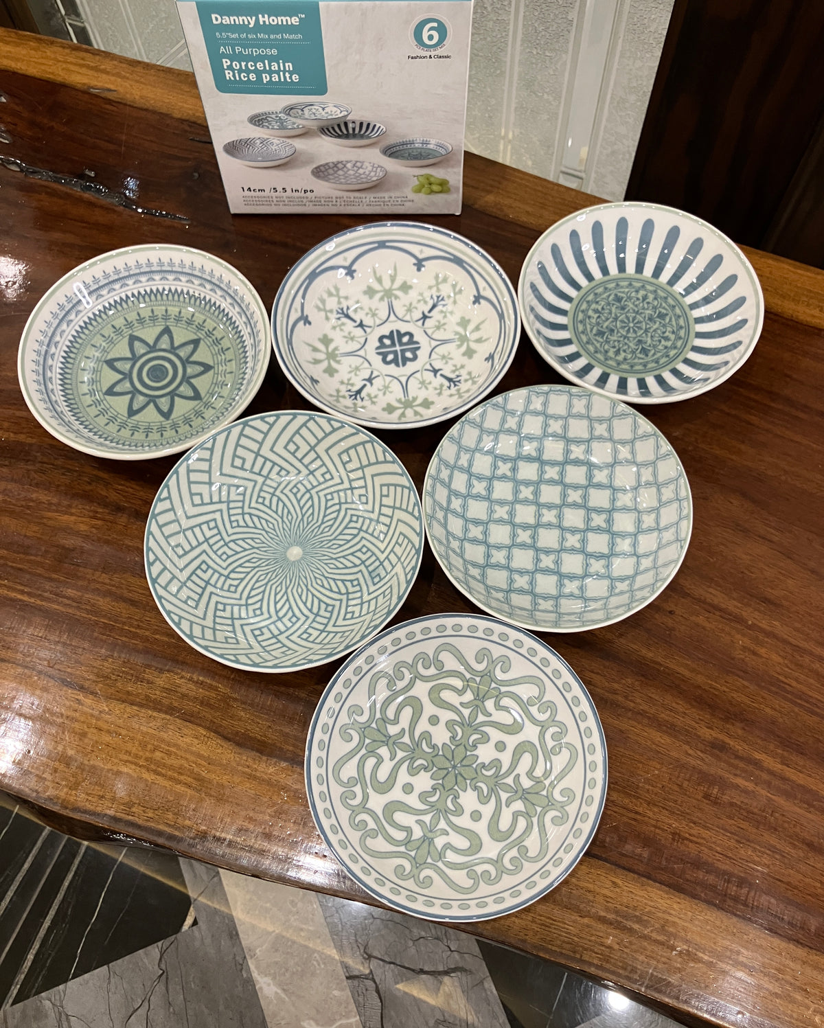 Danny Home Sea Green Mini Rice Plate 6Pcs