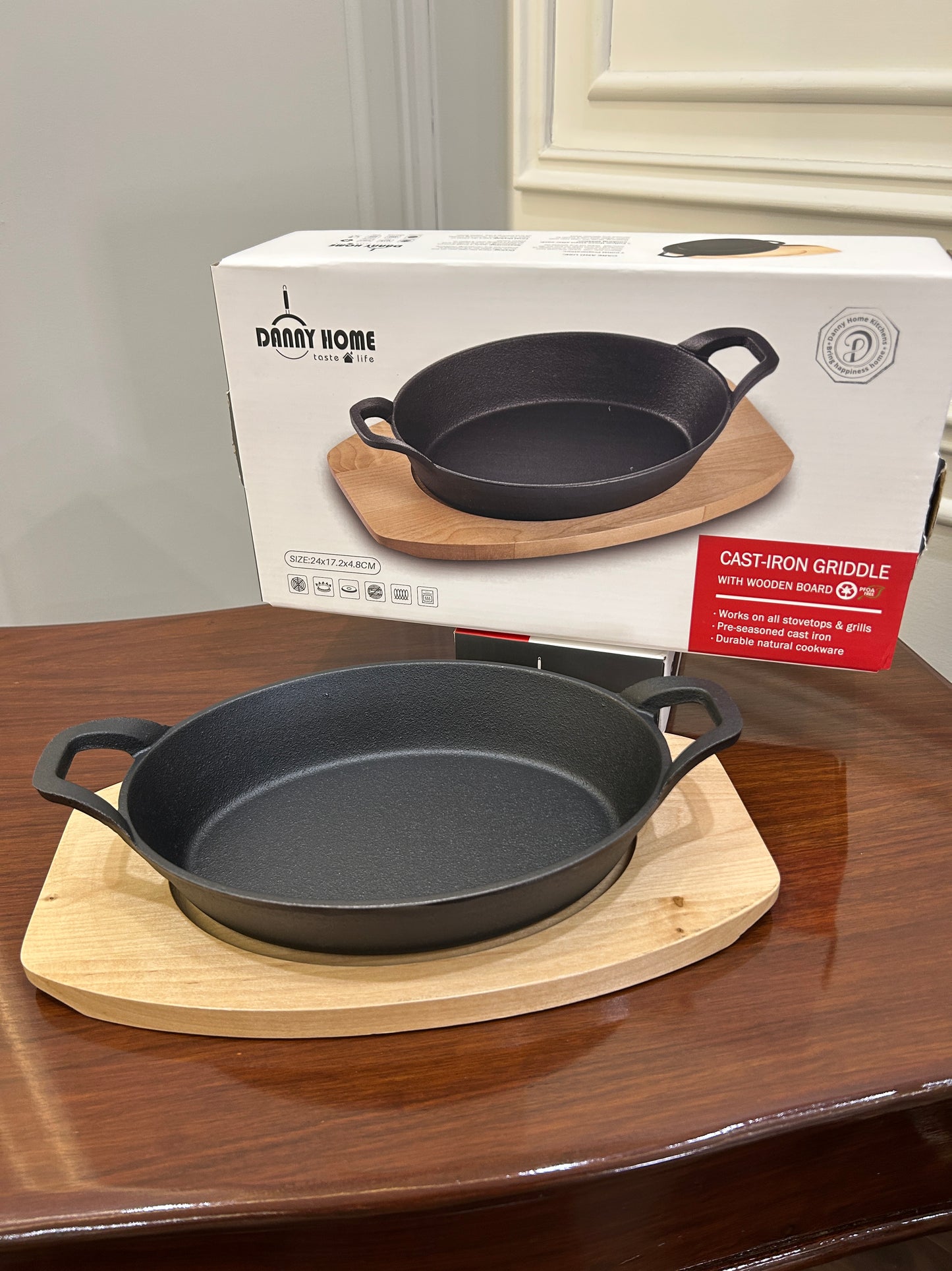 Danny Home Cast-Iron Skillet Oval Large 1Pcs