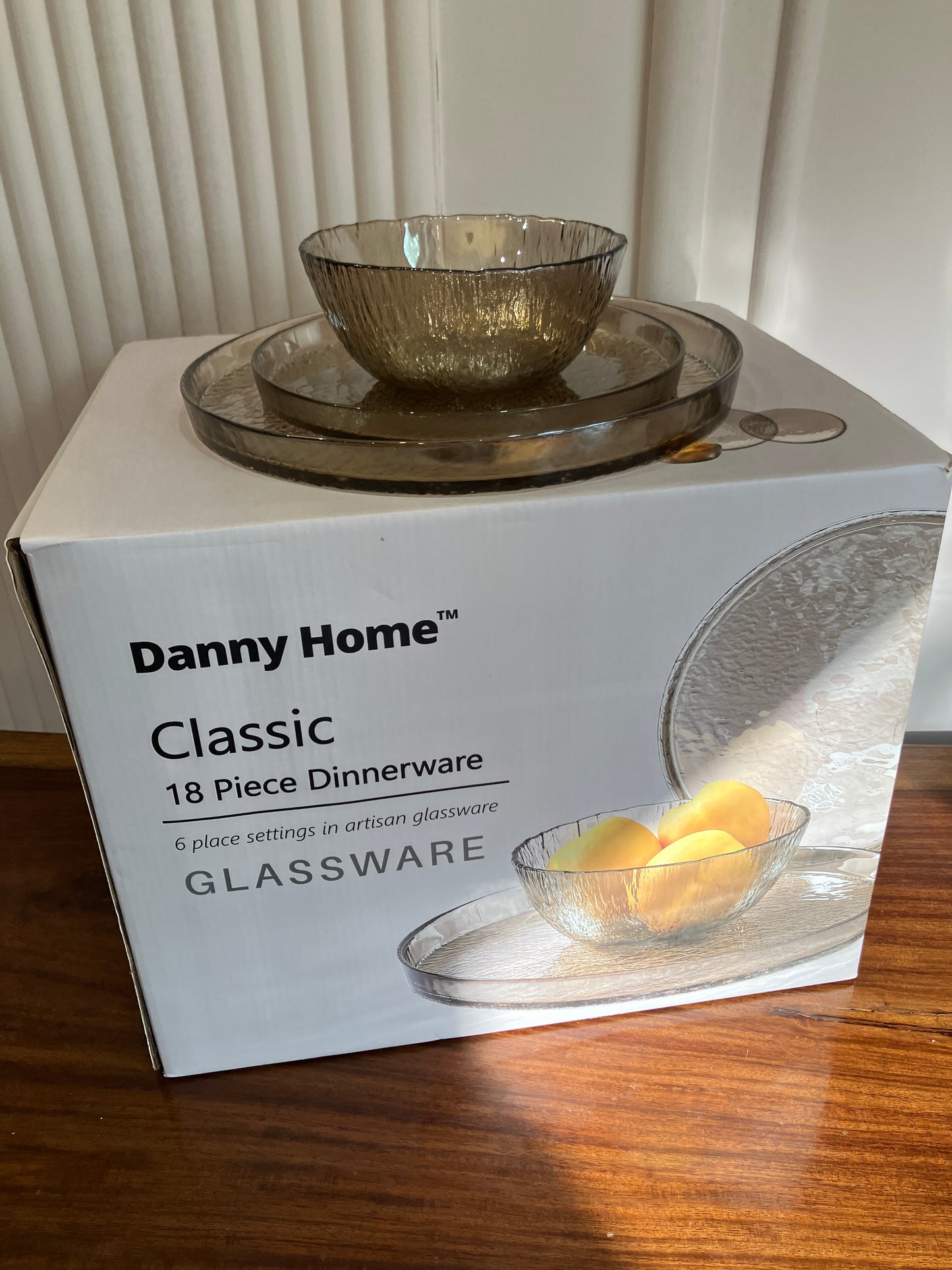 Danny Home Premium Glass Plate Set 18Pcs