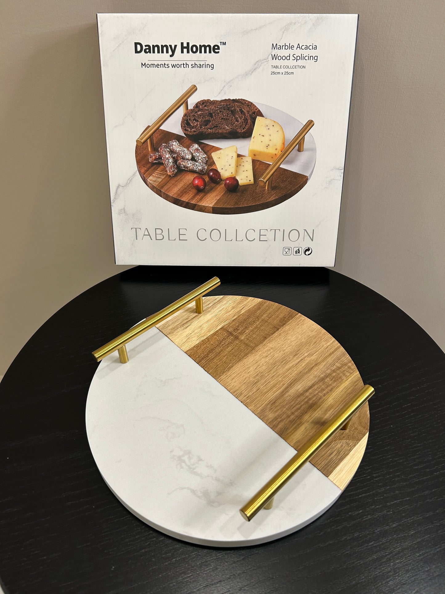 Danny Home Marble Wood Platter (Round)